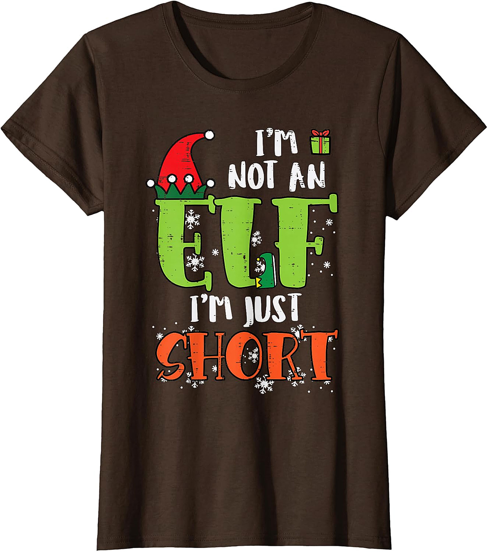 Funny "Not an Elf, Just Short" Christmas T-Shirt