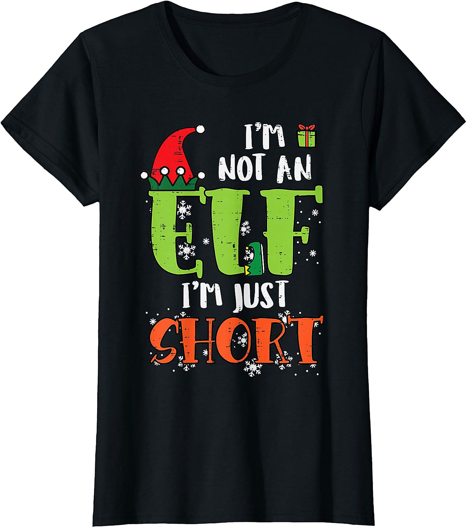 Funny "Not an Elf, Just Short" Christmas T-Shirt