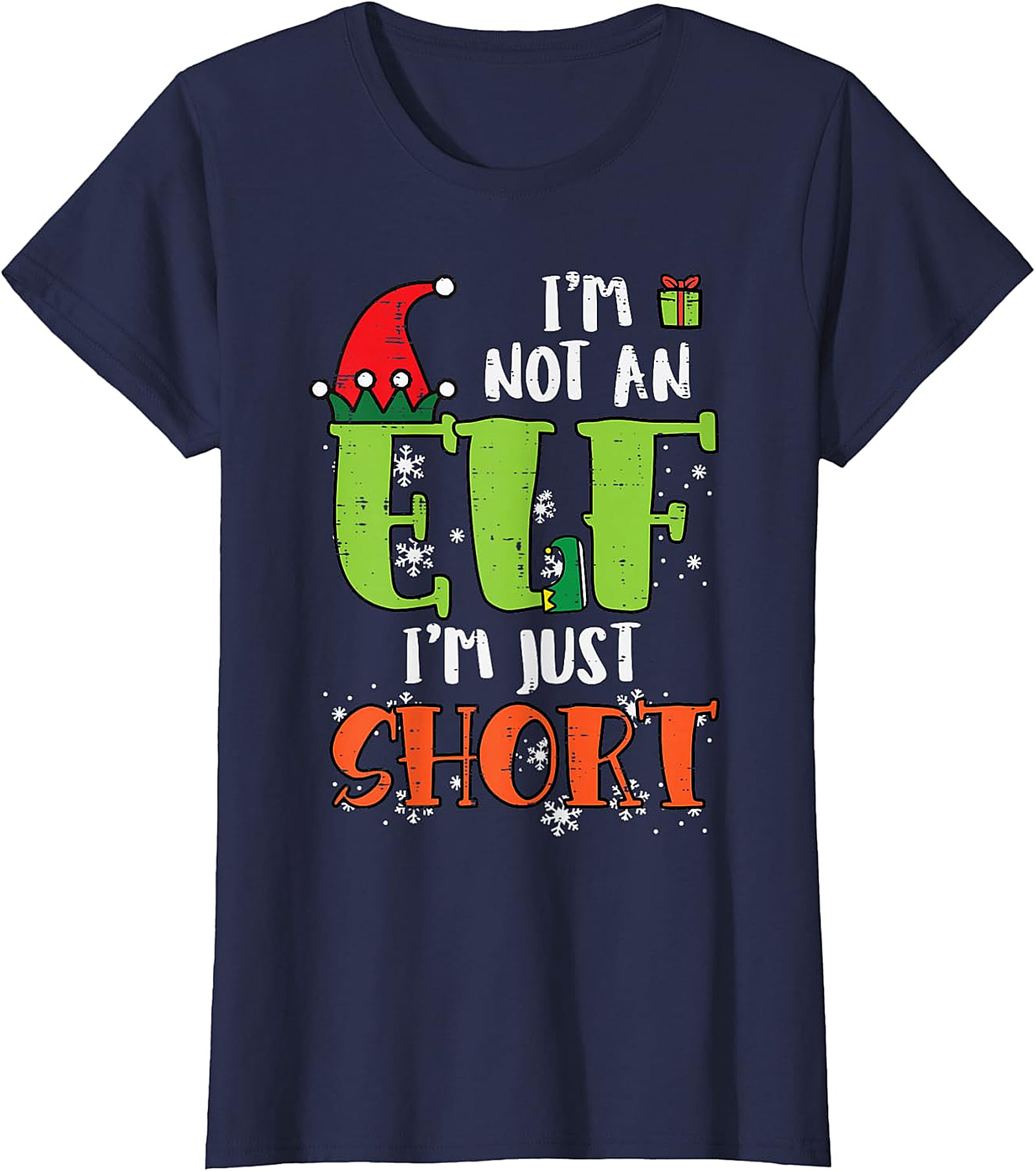Funny "Not an Elf, Just Short" Christmas T-Shirt