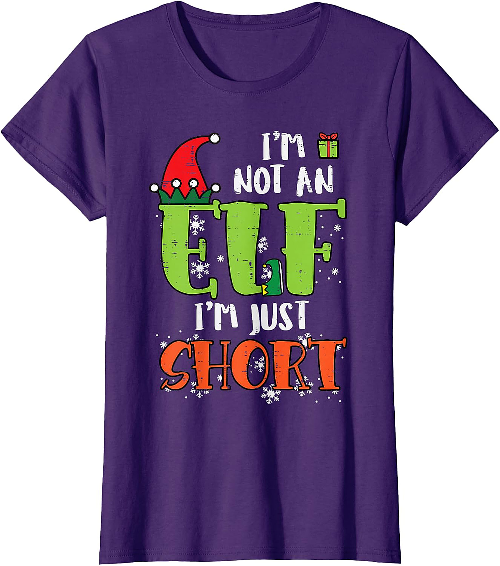 Funny "Not an Elf, Just Short" Christmas T-Shirt