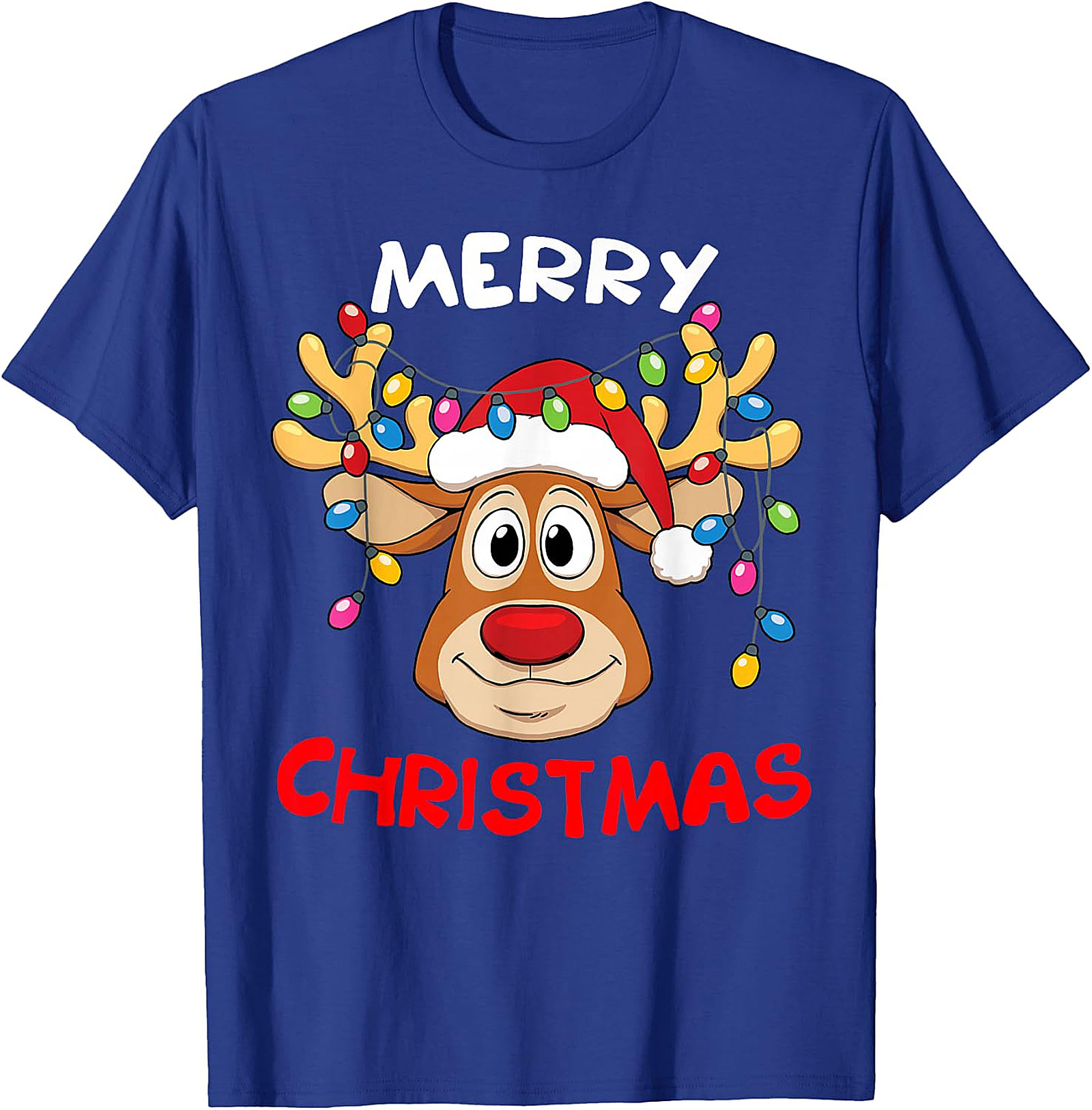 Festive Reindeer Christmas Lights Tee | Holiday Apparel