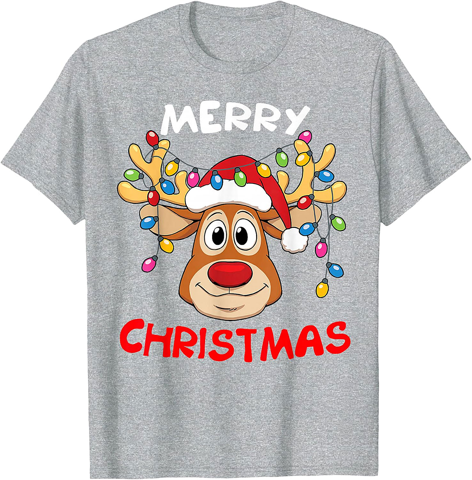 Festive Reindeer Christmas Lights Tee | Holiday Apparel