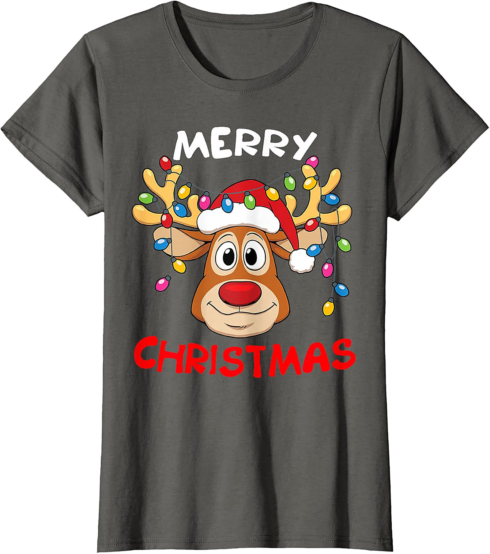 Festive Reindeer Christmas Lights Tee | Holiday Apparel