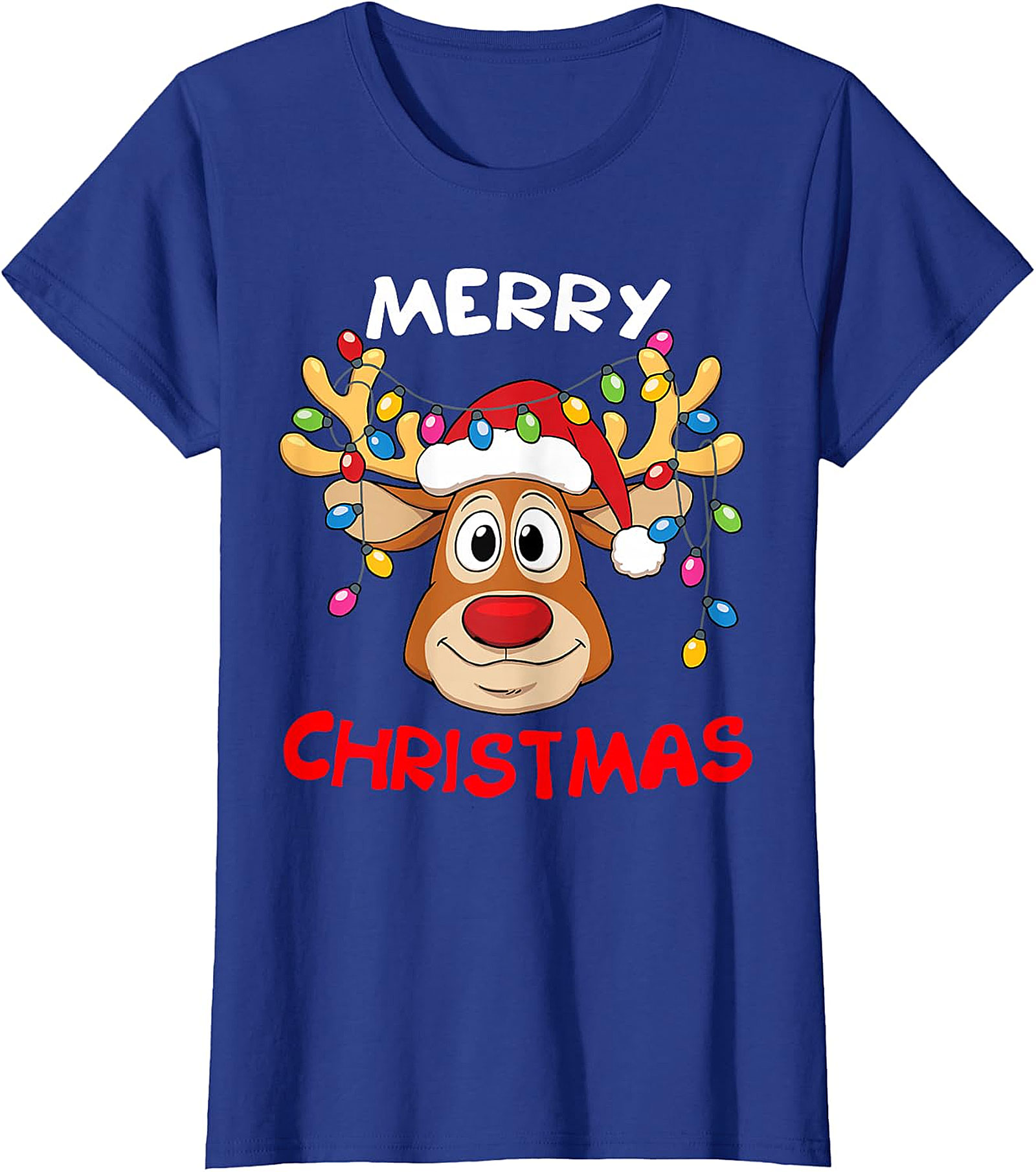 Festive Reindeer Christmas Lights Tee | Holiday Apparel
