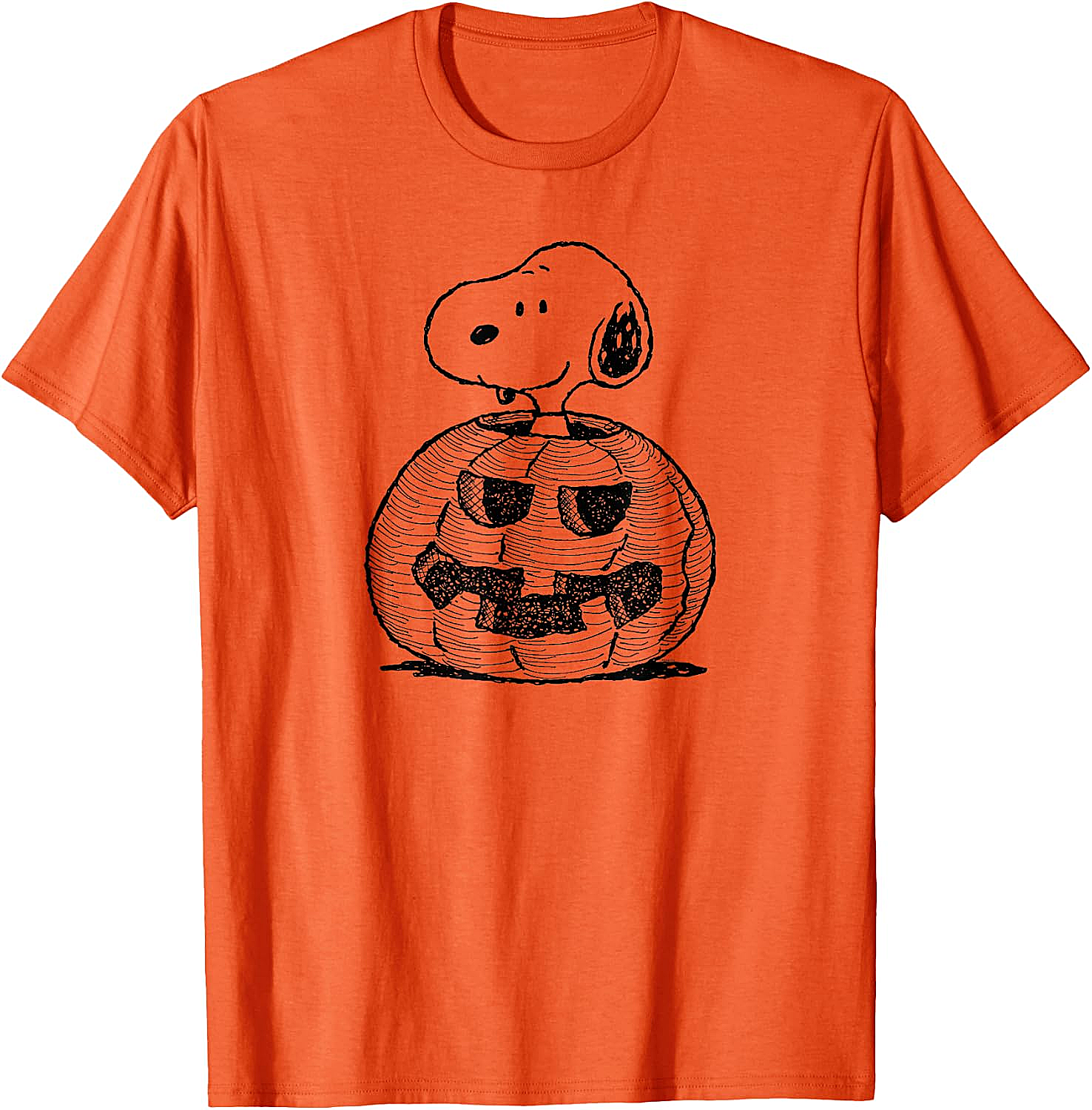 Peanuts Halloween Snoopy Jack-O'-Lantern T-Shirt Funny Tee