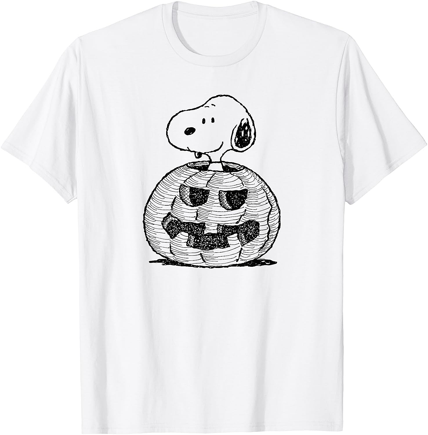 Peanuts Halloween Snoopy Jack-O'-Lantern T-Shirt Funny Tee