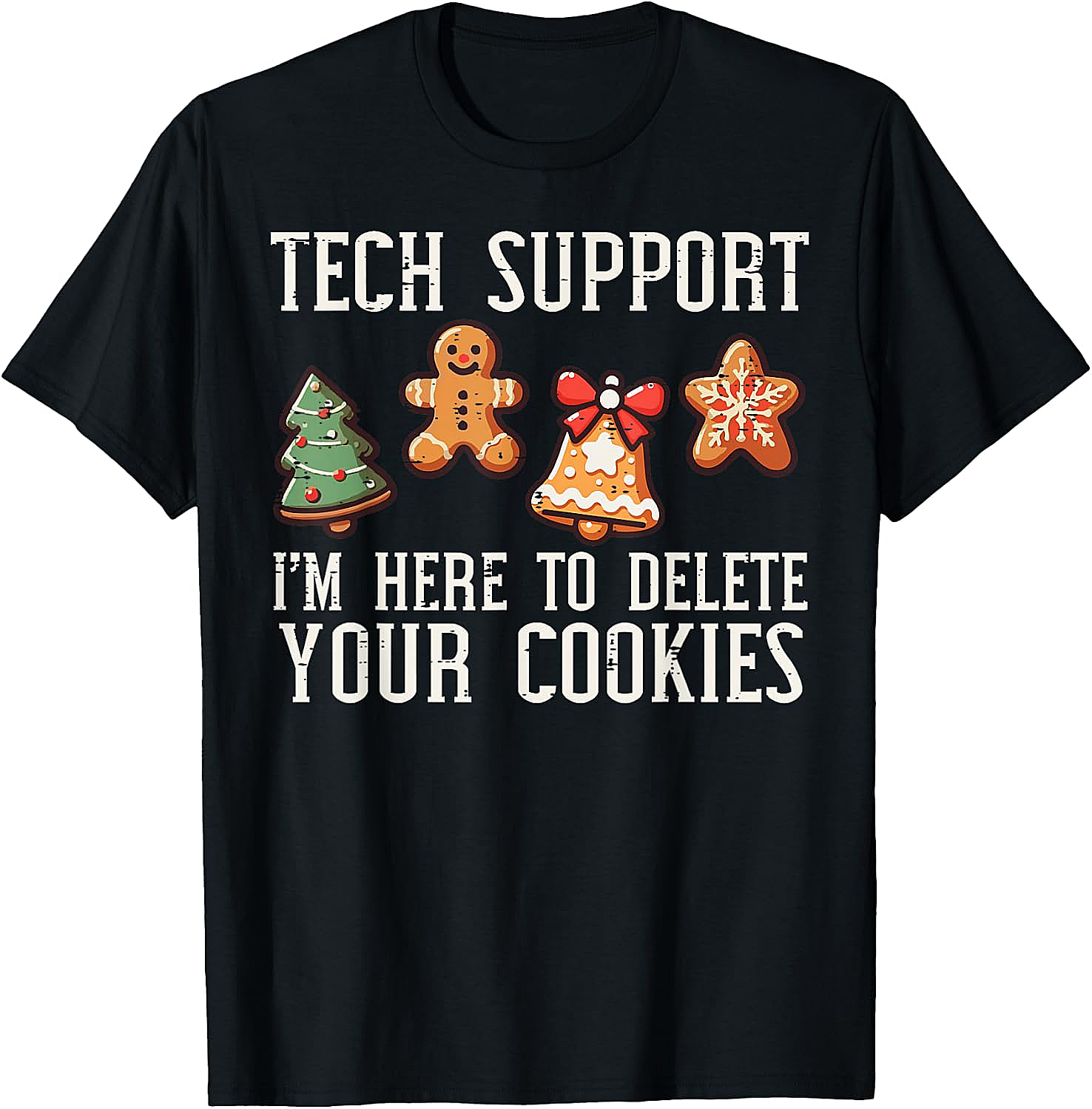 Funny Christmas Tech Support Cookies T-Shirt Unisex Tee