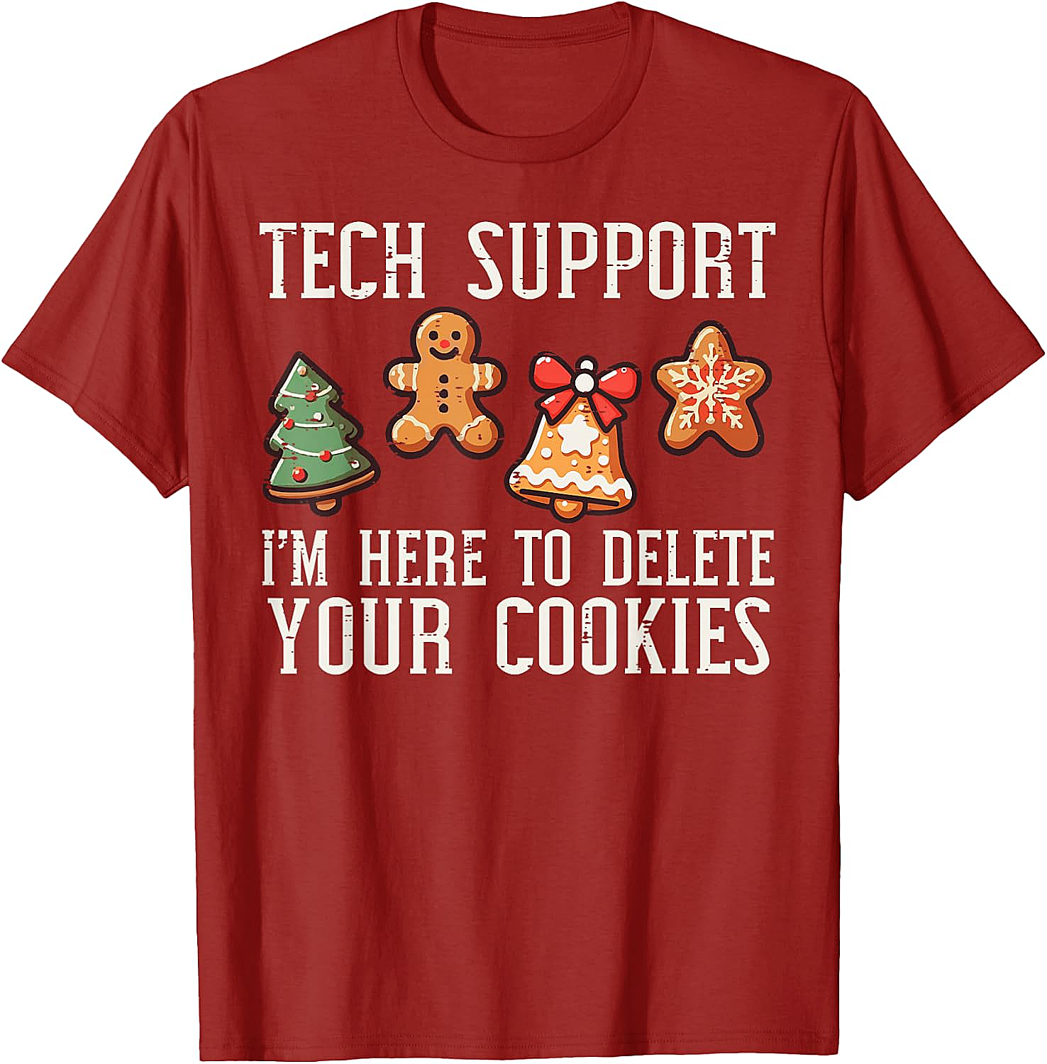  Funny Christmas Tech Support Cookies T-Shirt Unisex Tee