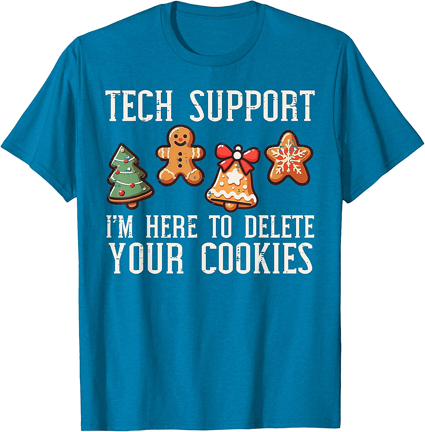  Funny Christmas Tech Support Cookies T-Shirt Unisex Tee