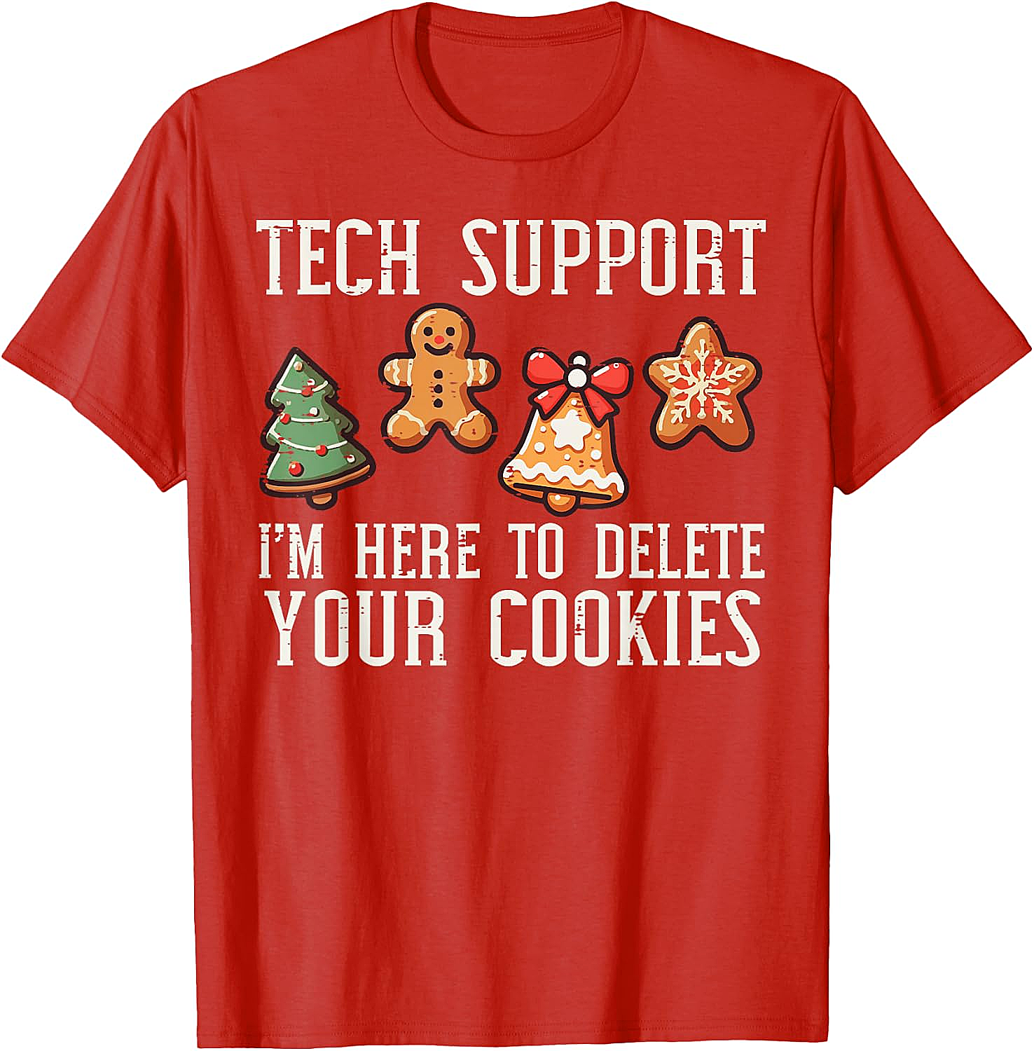  Funny Christmas Tech Support Cookies T-Shirt Unisex Tee