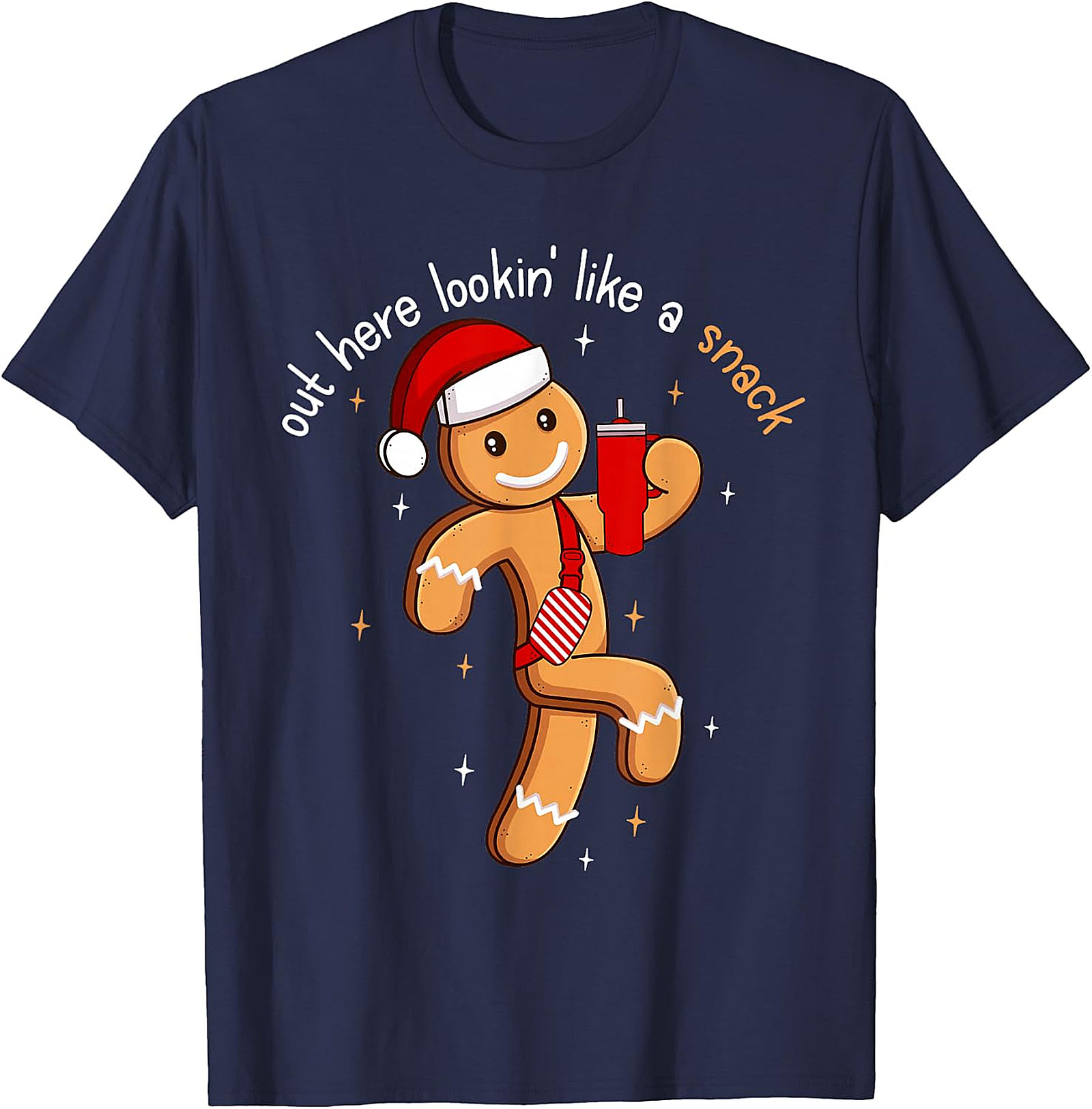 Funny Gingerbread Man Christmas T-Shirt | "Lookin' Like a Snack"