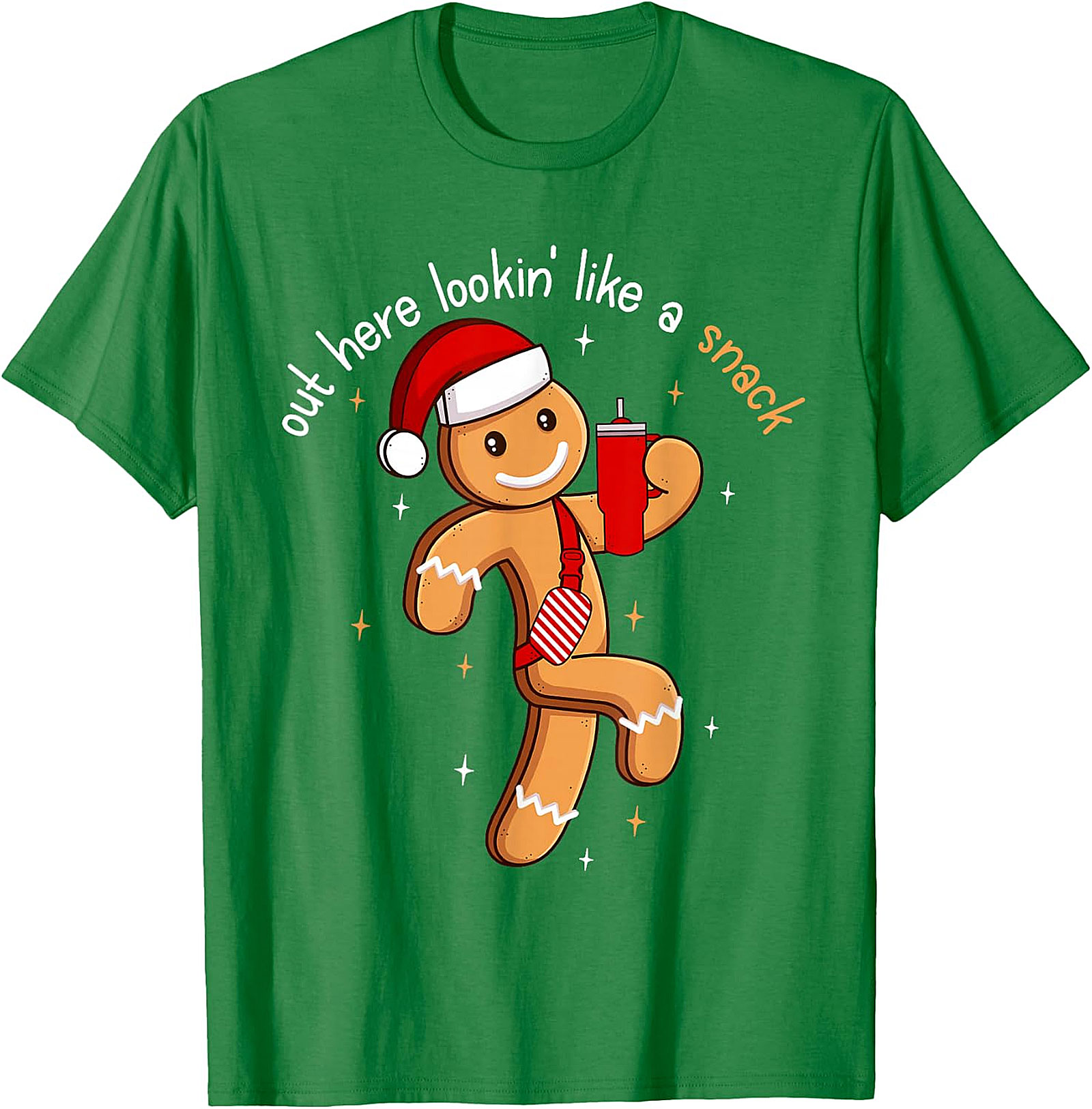 Funny Gingerbread Man Christmas T-Shirt | "Lookin' Like a Snack"