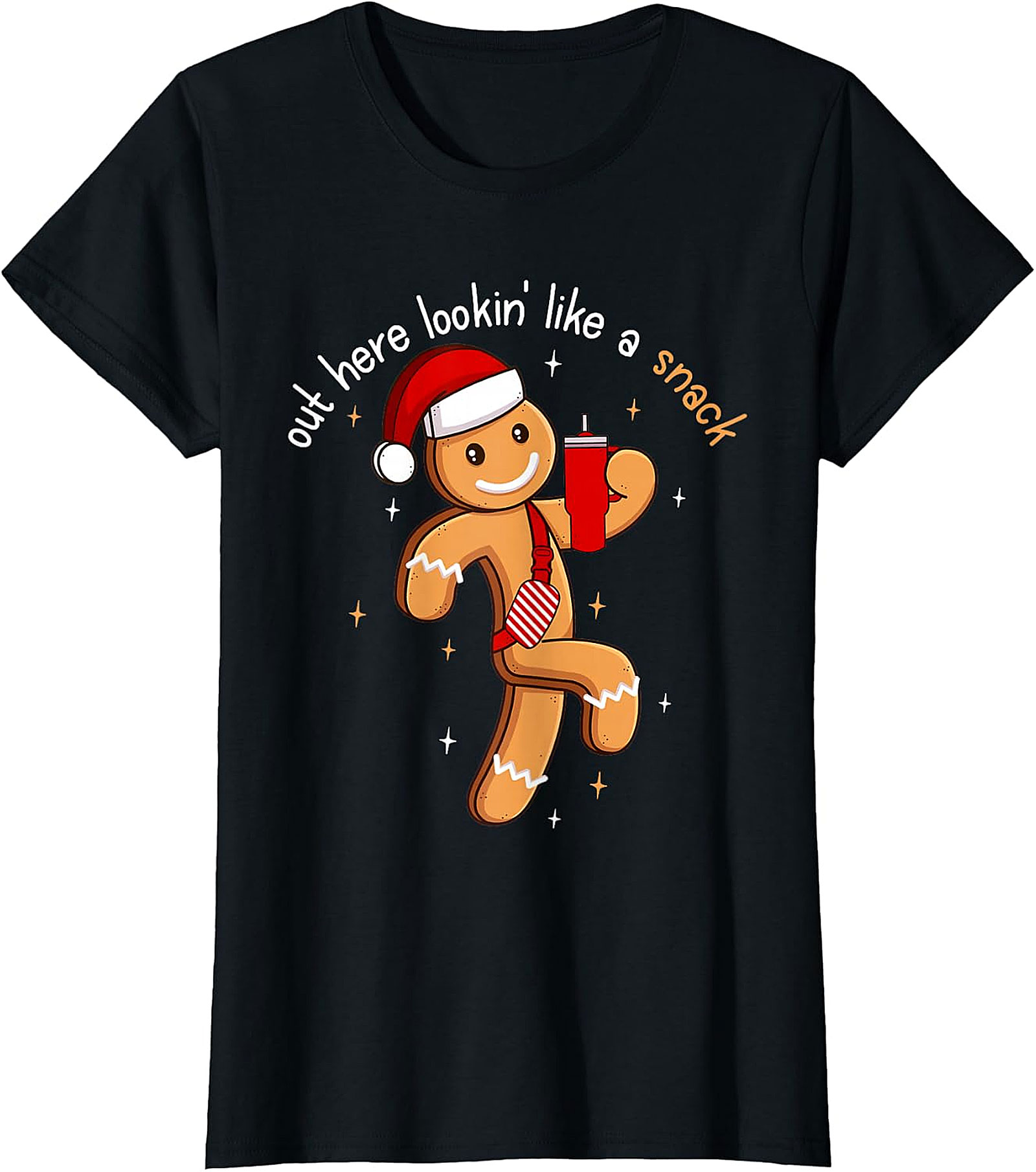 Funny Gingerbread Man Christmas T-Shirt | "Lookin' Like a Snack"