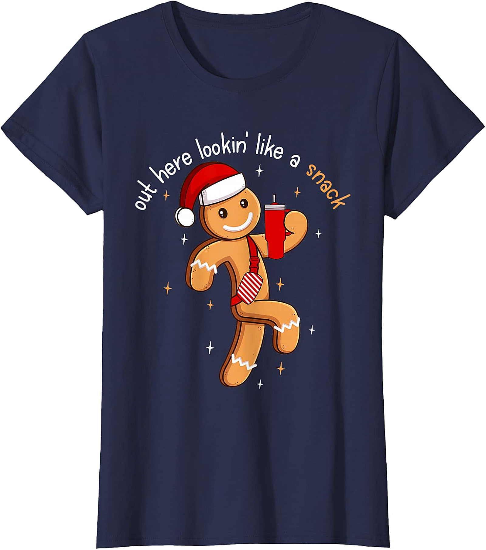 Funny Gingerbread Man Christmas T-Shirt | "Lookin' Like a Snack"