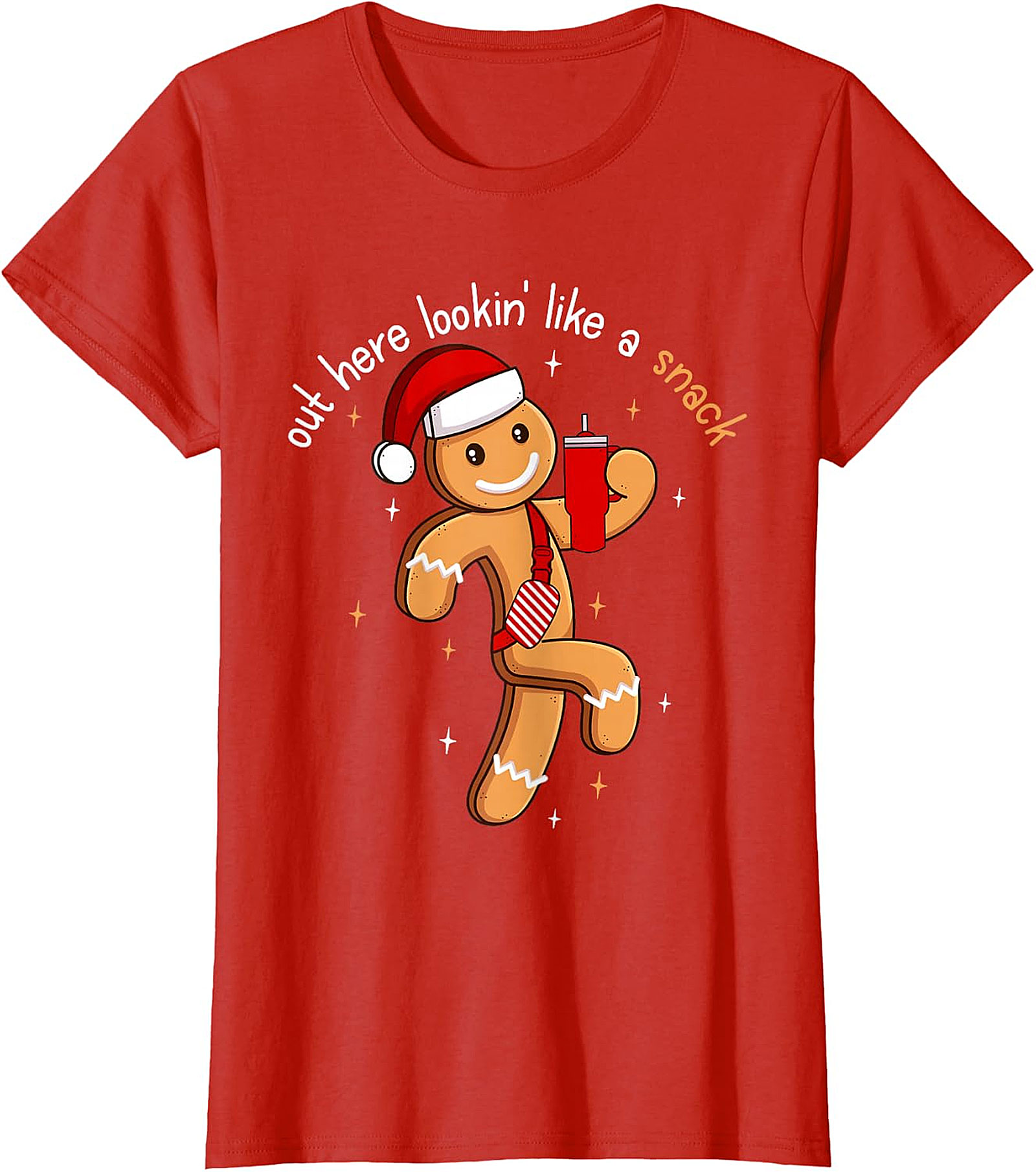 Funny Gingerbread Man Christmas T-Shirt | "Lookin' Like a Snack"