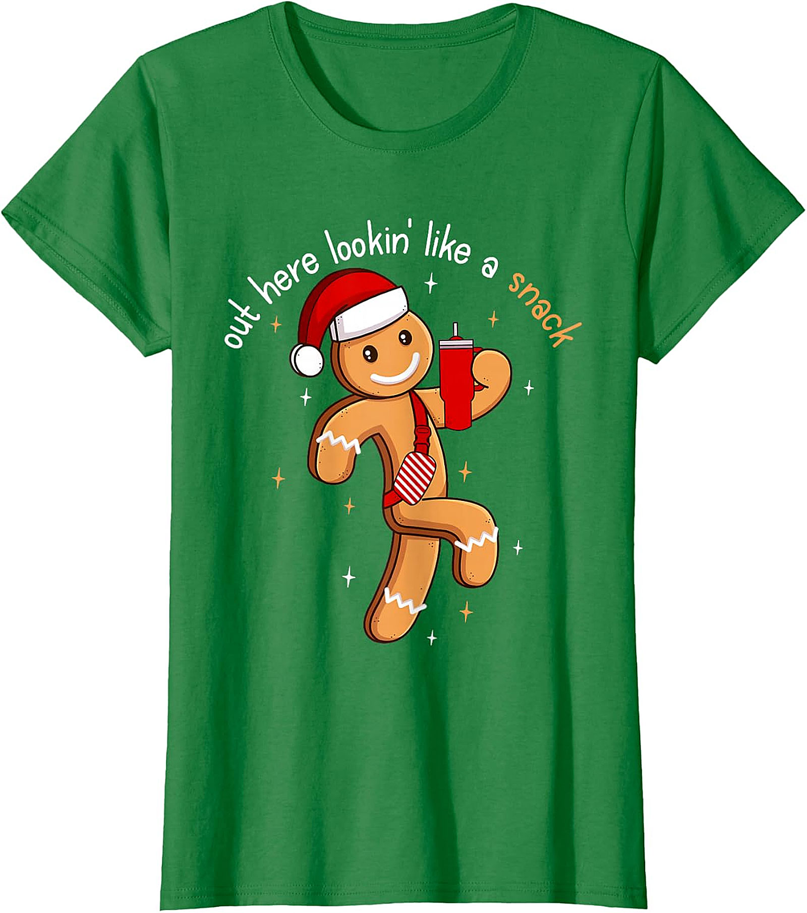 Funny Gingerbread Man Christmas T-Shirt | "Lookin' Like a Snack"