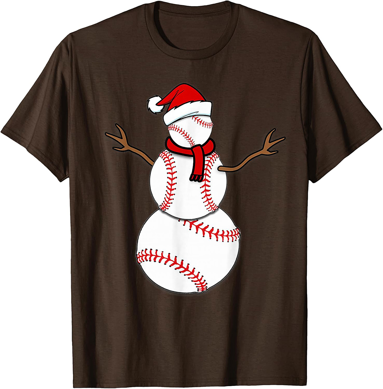 Baseball Snowman Christmas Tee | Festive Holiday Apparel