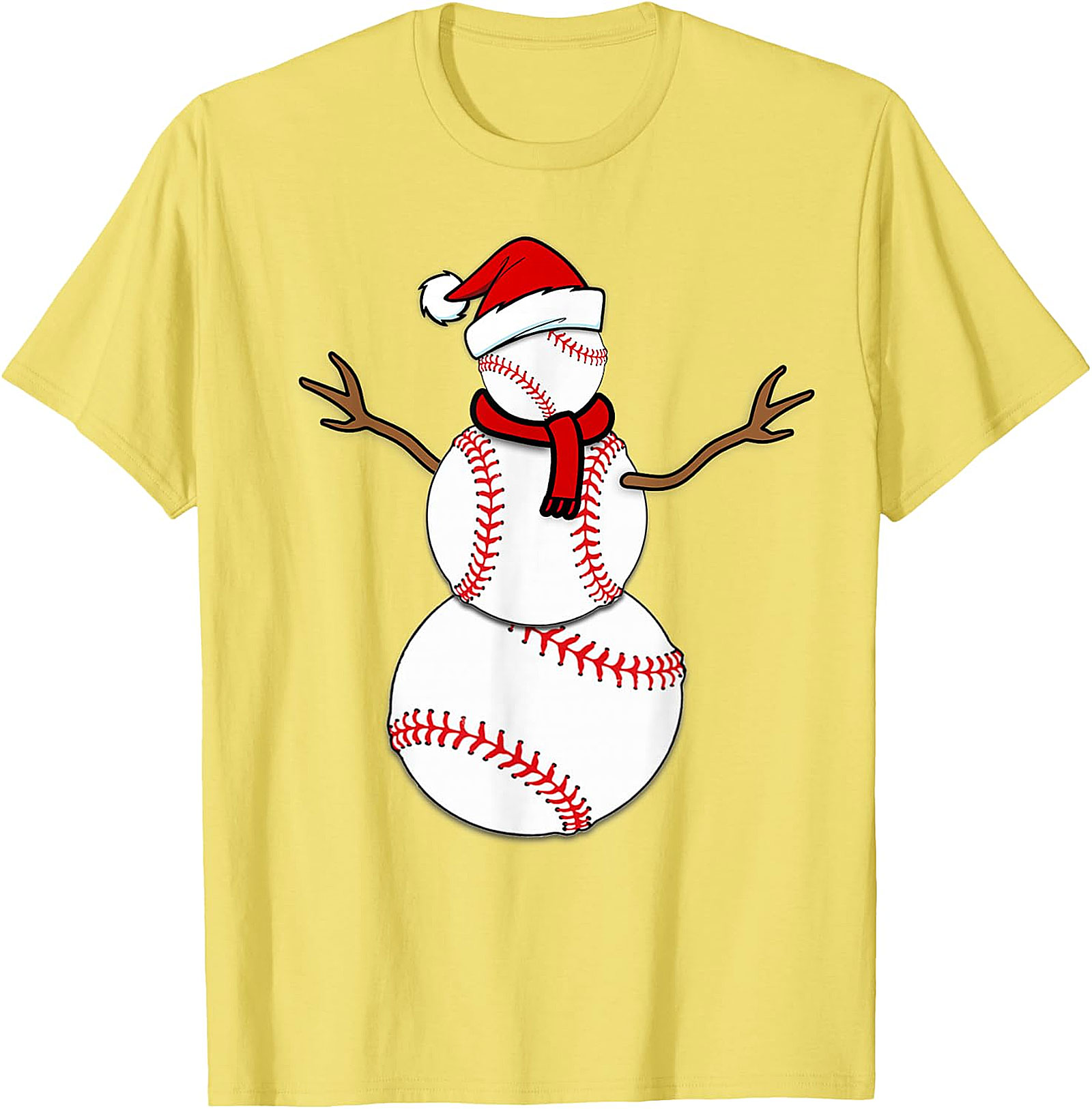 Baseball Snowman Christmas Tee | Festive Holiday Apparel