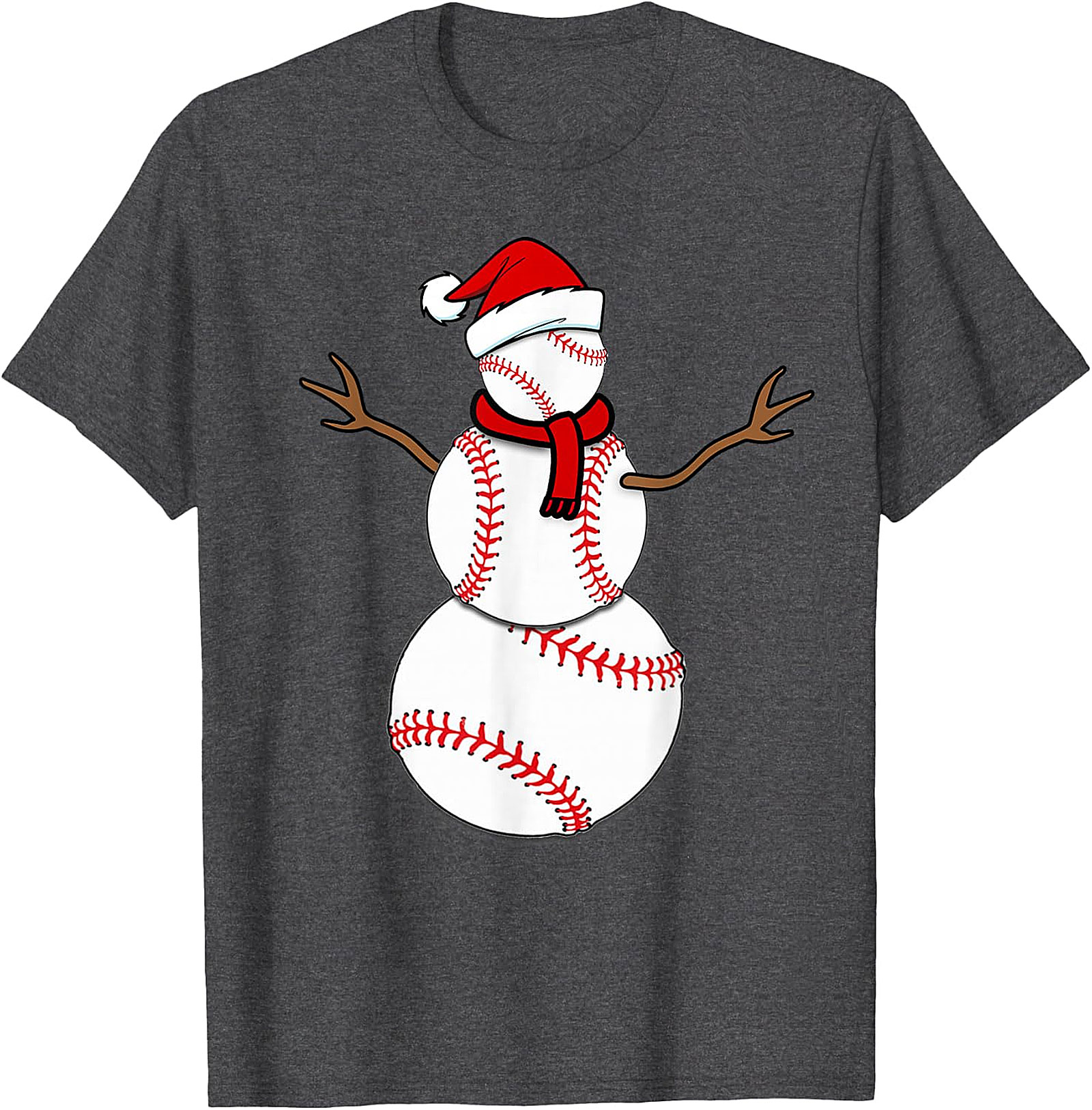 Baseball Snowman Christmas Tee | Festive Holiday Apparel