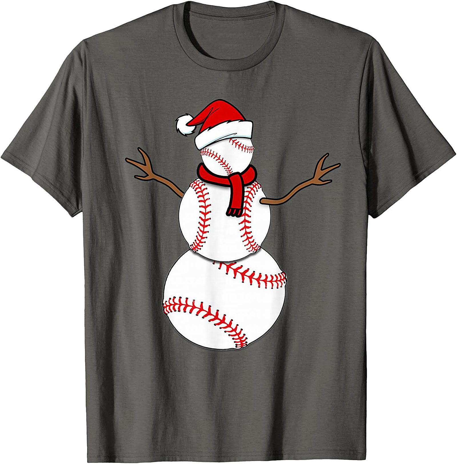 Baseball Snowman Christmas Tee | Festive Holiday Apparel