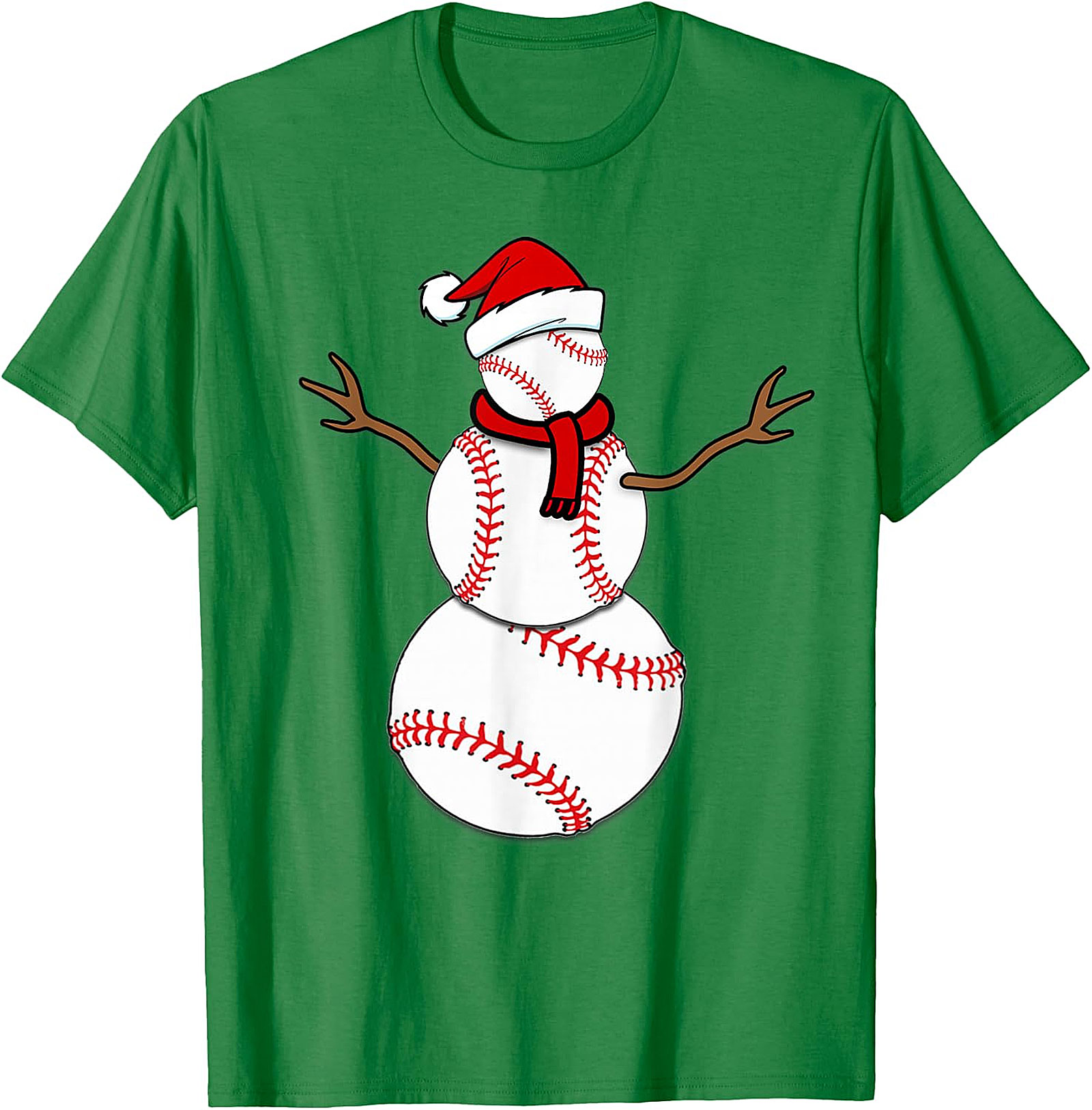 Baseball Snowman Christmas Tee | Festive Holiday Apparel