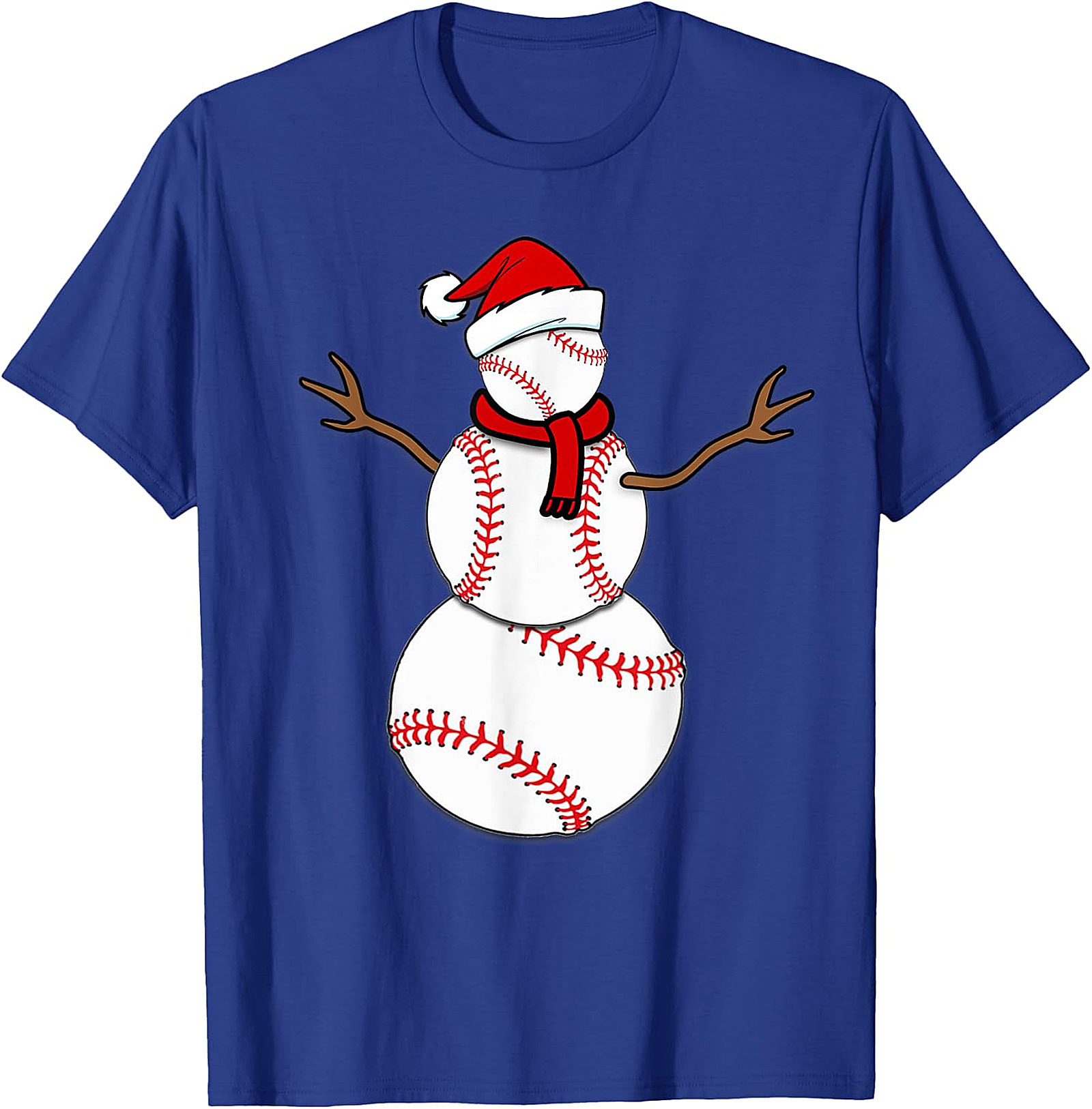 Baseball Snowman Christmas Tee | Festive Holiday Apparel