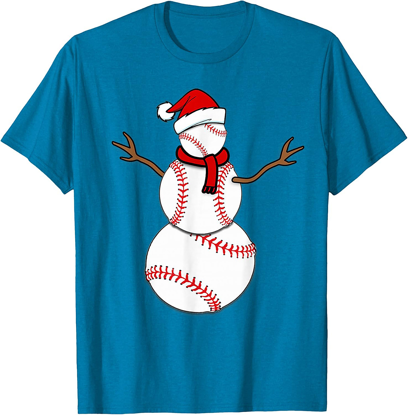 Baseball Snowman Christmas Tee | Festive Holiday Apparel