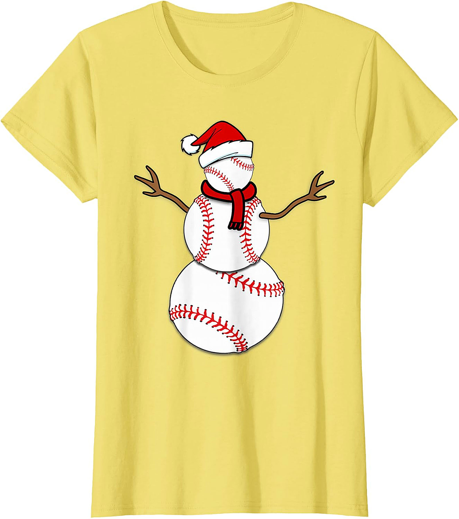 Baseball Snowman Christmas Tee | Festive Holiday Apparel