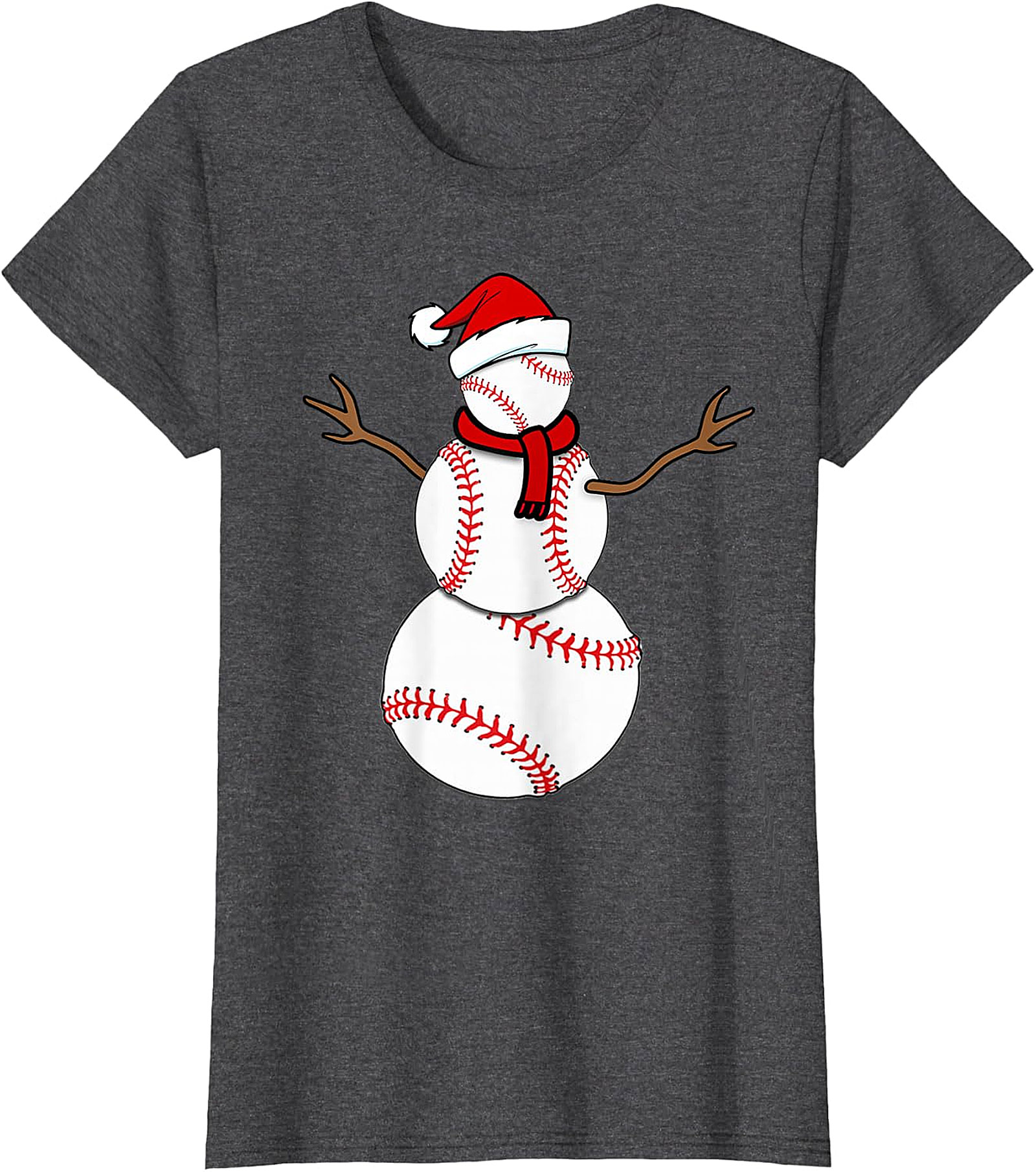 Baseball Snowman Christmas Tee | Festive Holiday Apparel