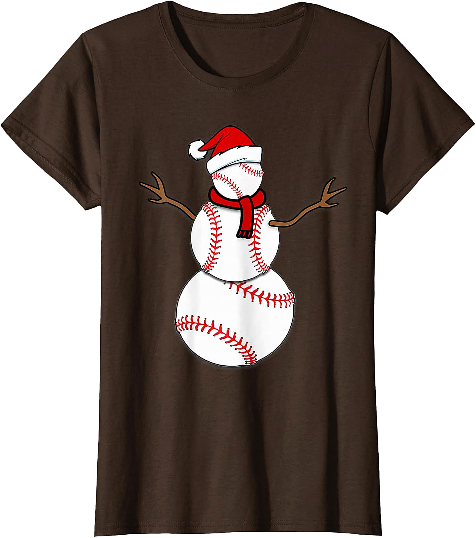 Baseball Snowman Christmas Tee | Festive Holiday Apparel