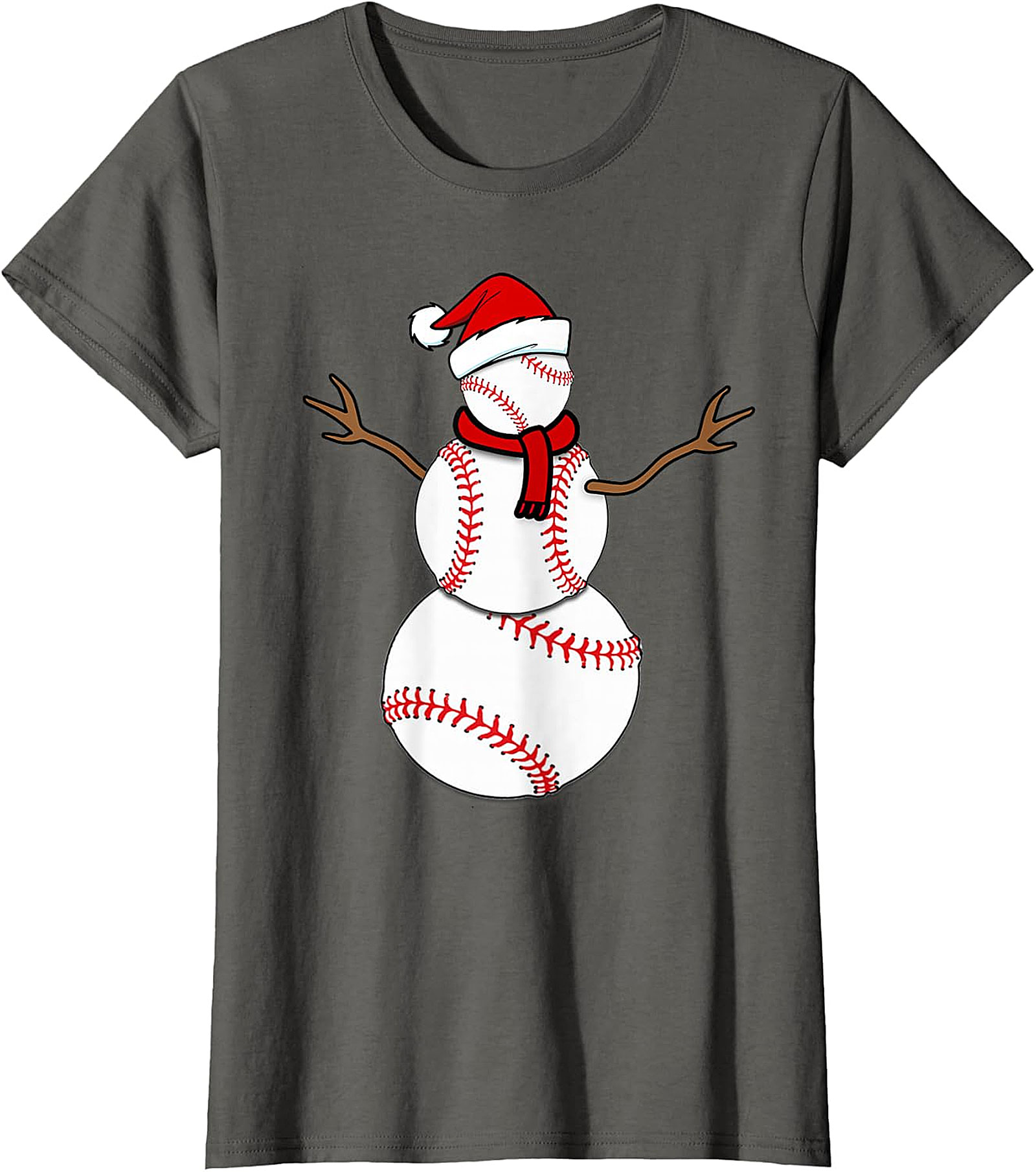 Baseball Snowman Christmas Tee | Festive Holiday Apparel
