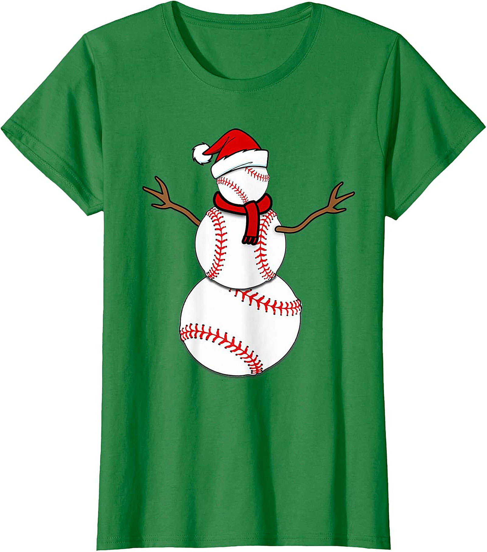 Baseball Snowman Christmas Tee | Festive Holiday Apparel