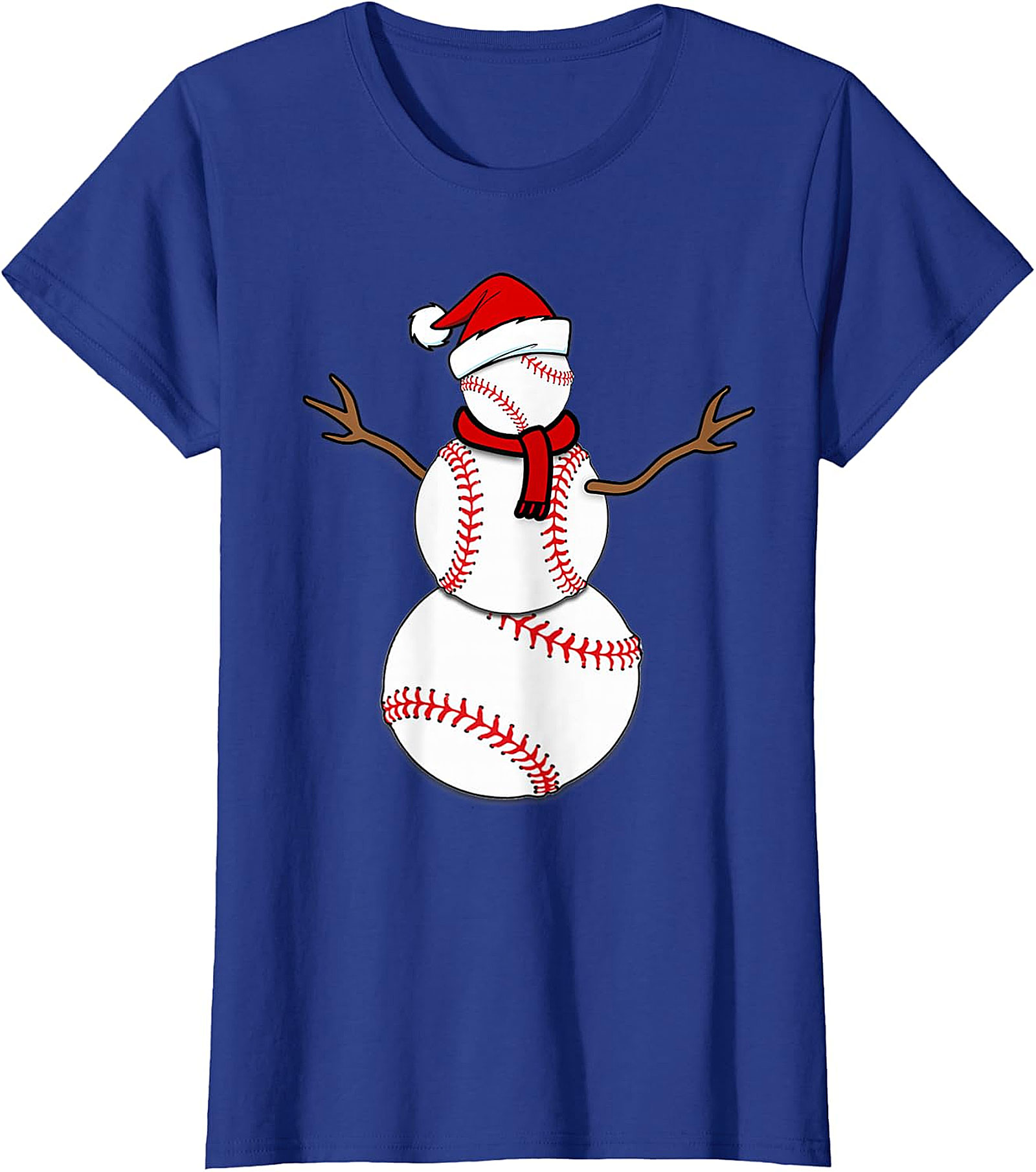 Baseball Snowman Christmas Tee | Festive Holiday Apparel