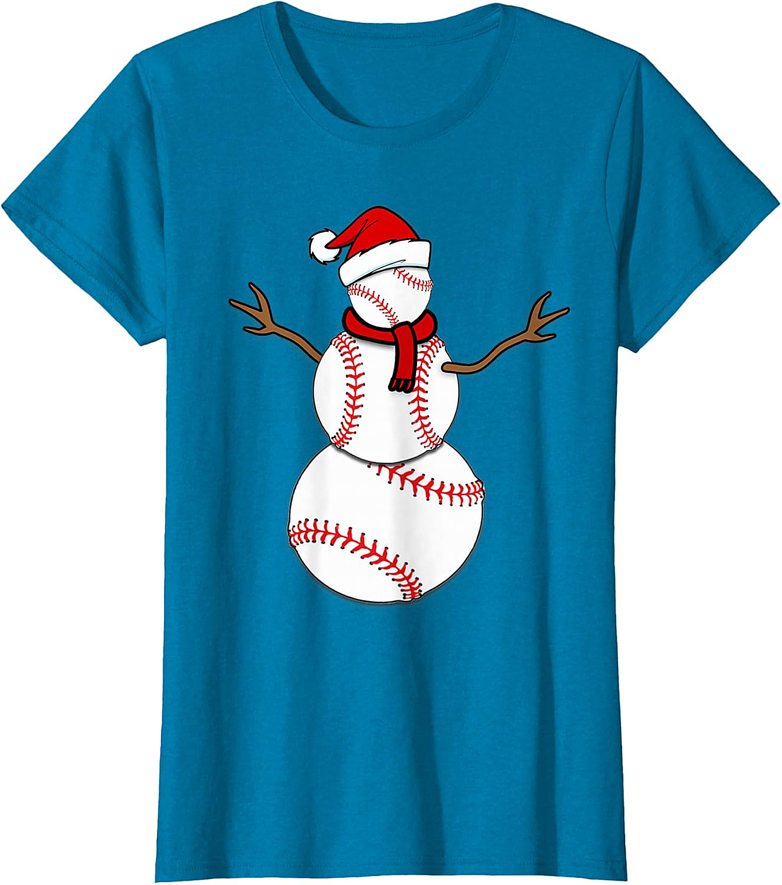 Baseball Snowman Christmas Tee | Festive Holiday Apparel