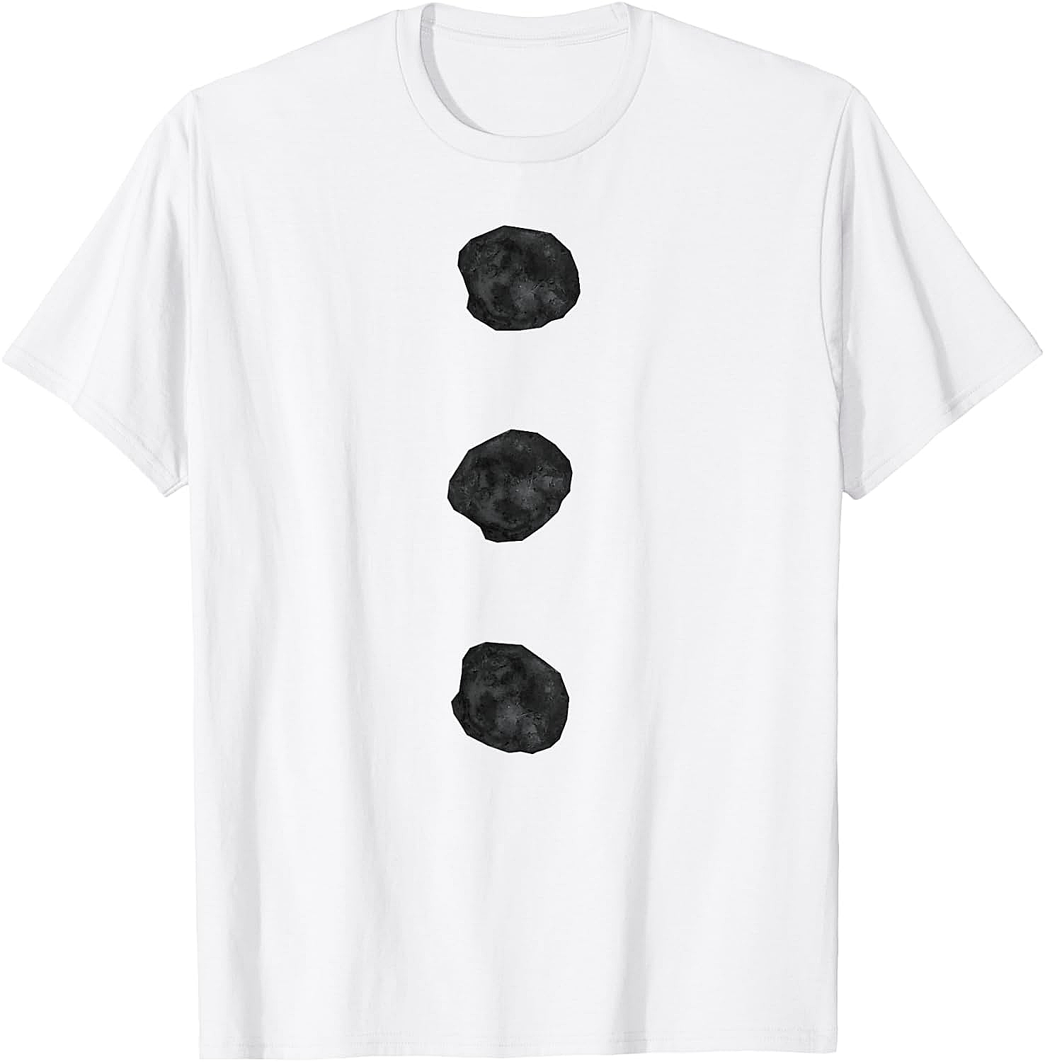 Snowman Costume T-Shirt Three Buttons White Tee Funny Christmas Shirt