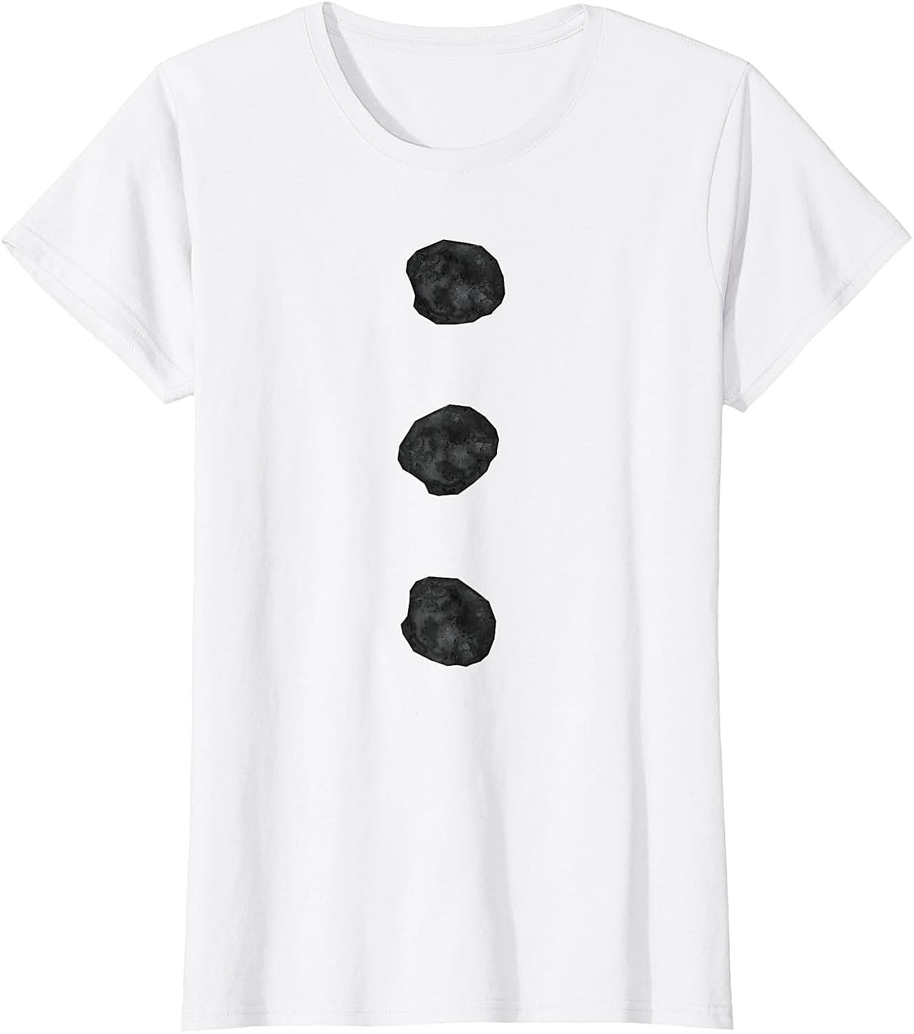 Snowman Costume T-Shirt Three Buttons White Tee Funny Christmas Shirt