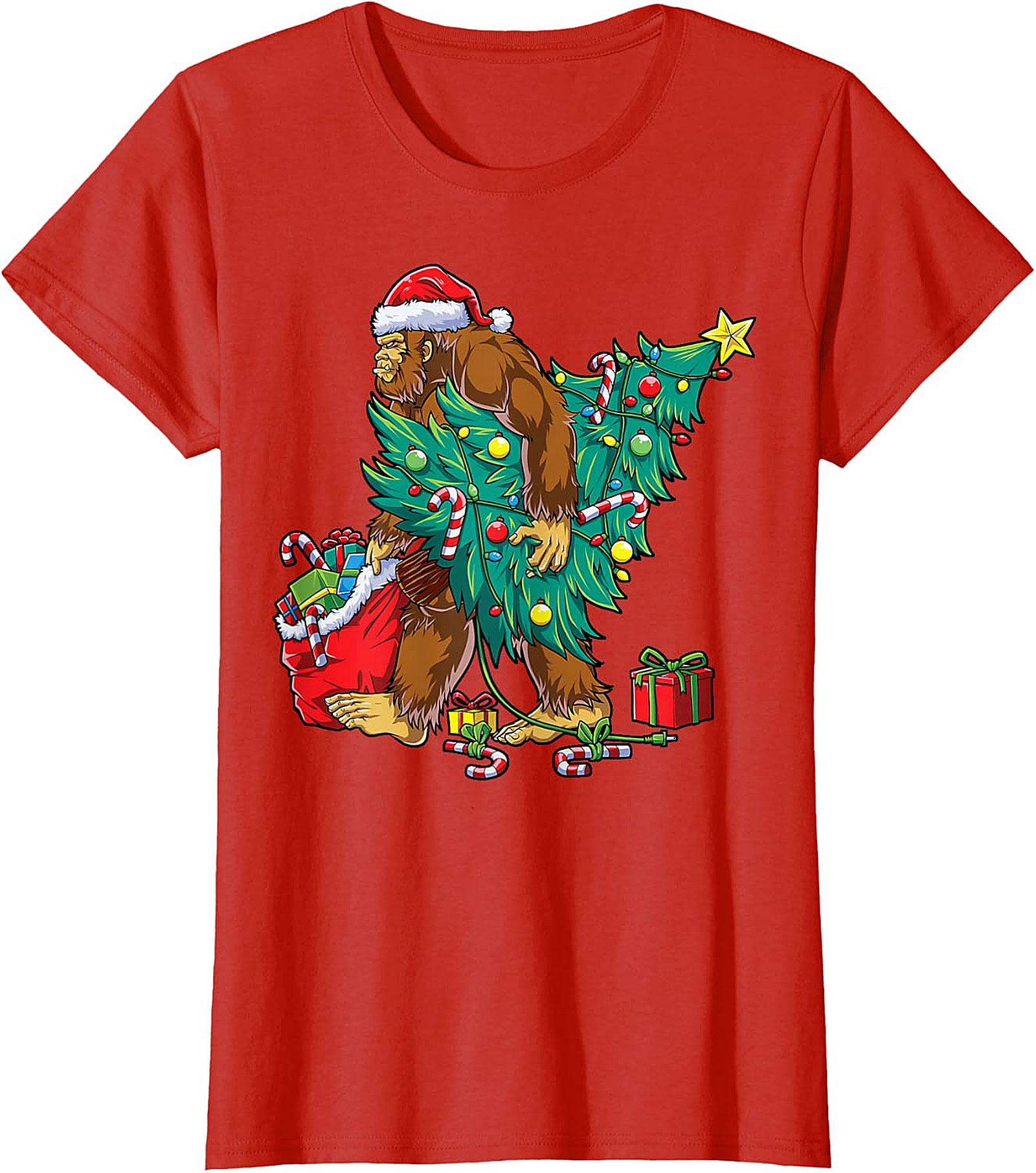 Bigfoot Christmas Tree Shirt | Funny Holiday Sasquatch