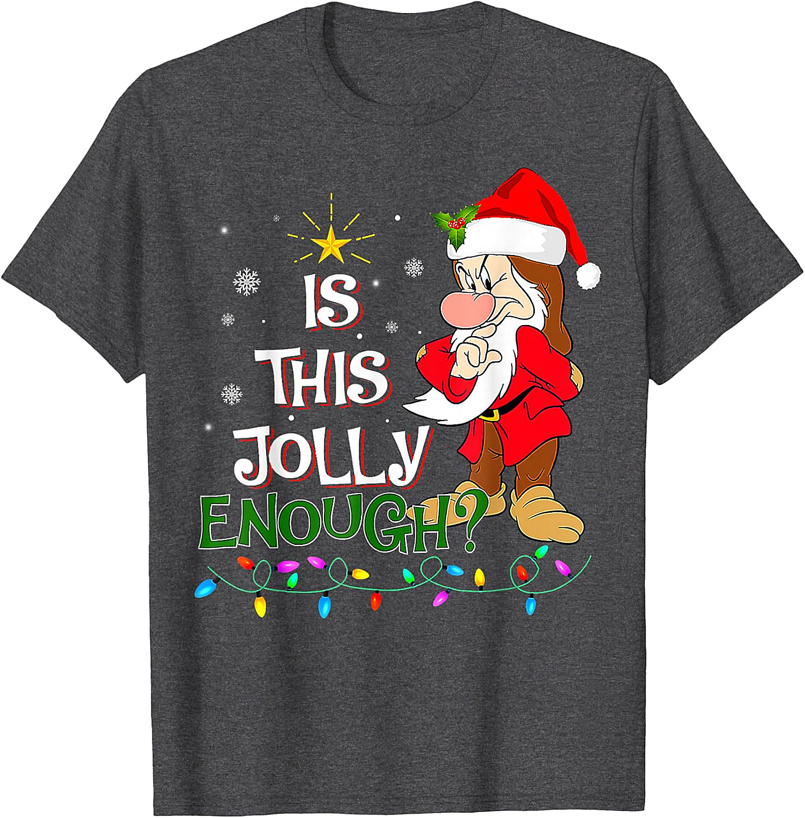 "Is This Jolly Enough?" Grumpy Elf Christmas T-Shirt | Holiday Humor Tee