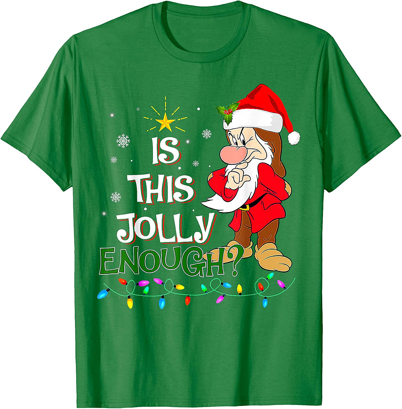 "Is This Jolly Enough?" Grumpy Elf Christmas T-Shirt | Holiday Humor Tee