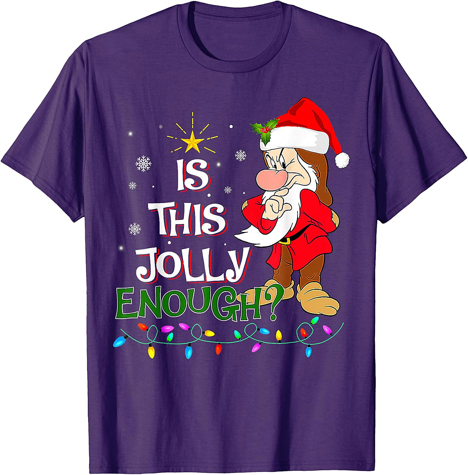 "Is This Jolly Enough?" Grumpy Elf Christmas T-Shirt | Holiday Humor Tee