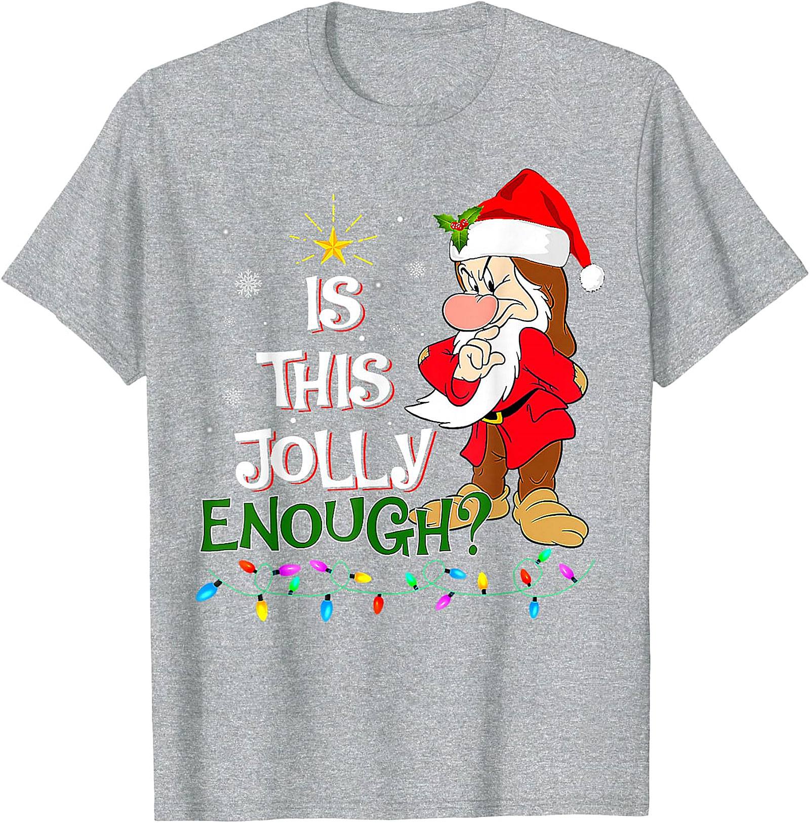 "Is This Jolly Enough?" Grumpy Elf Christmas T-Shirt | Holiday Humor Tee