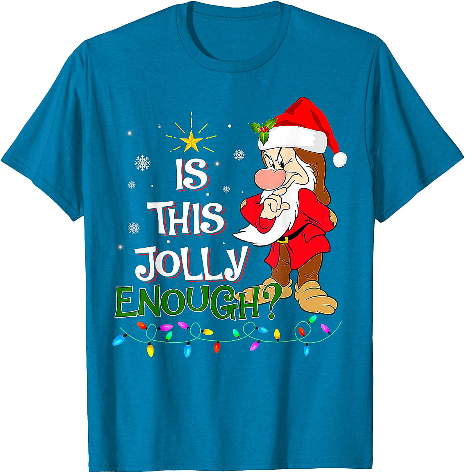 "Is This Jolly Enough?" Grumpy Elf Christmas T-Shirt | Holiday Humor Tee