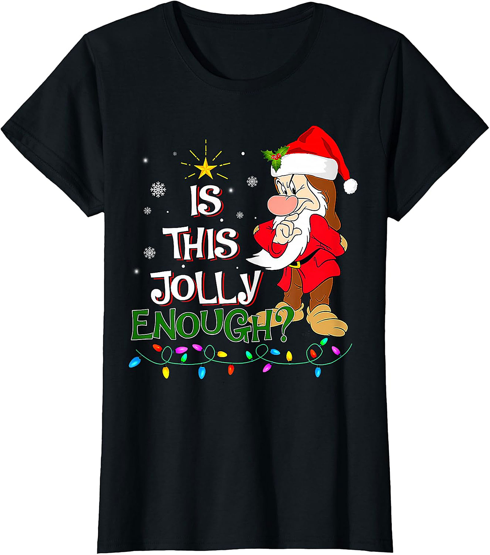 "Is This Jolly Enough?" Grumpy Elf Christmas T-Shirt | Holiday Humor Tee