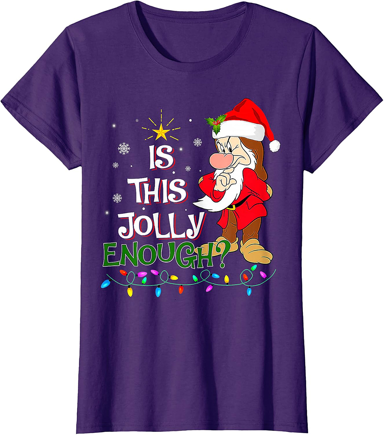 "Is This Jolly Enough?" Grumpy Elf Christmas T-Shirt | Holiday Humor Tee