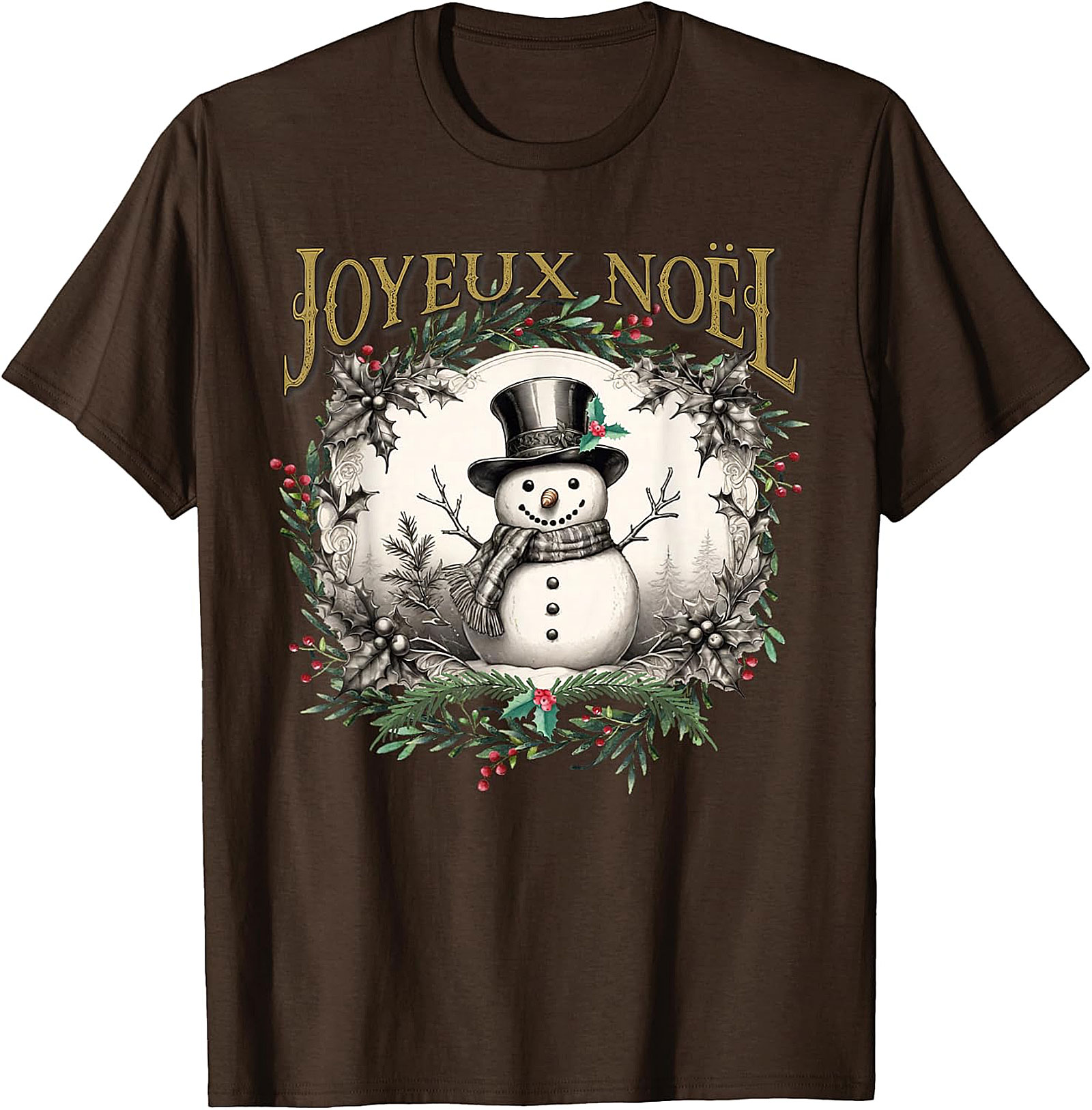  Joyeux Noël Vintage Snowman T-Shirt | Holiday Tee