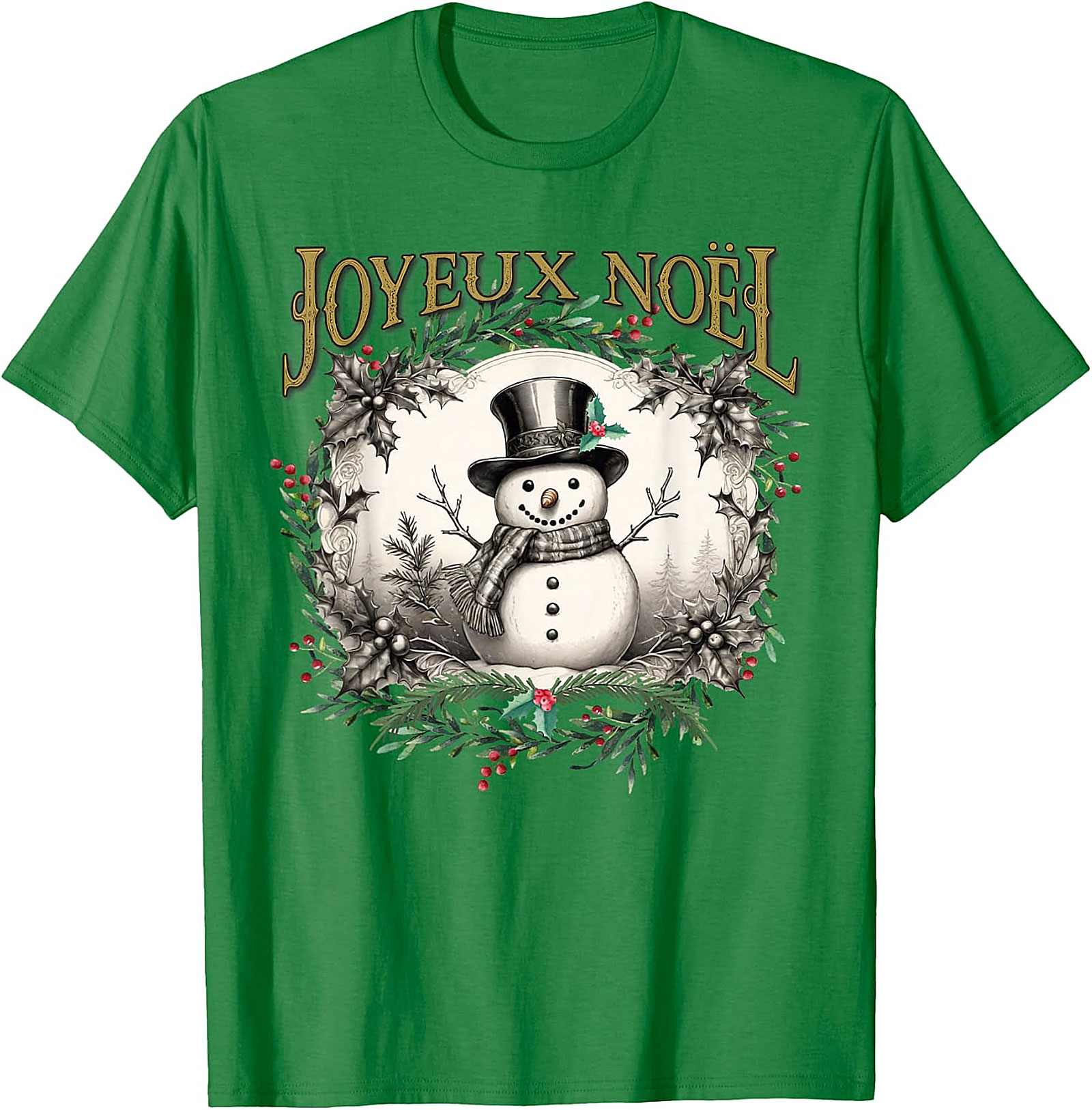 Joyeux Noël Vintage Snowman T-Shirt | Holiday Tee