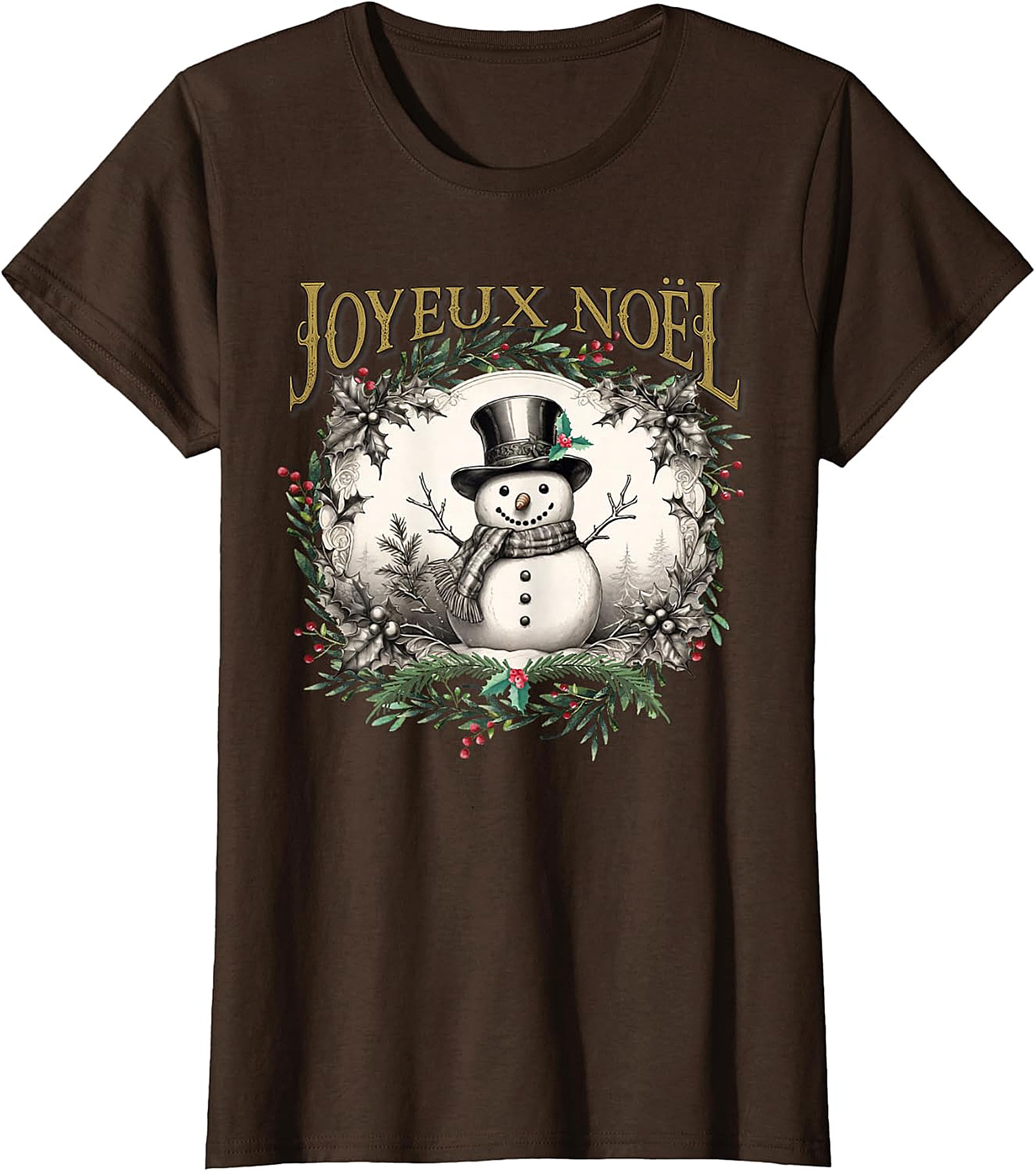  Joyeux Noël Vintage Snowman T-Shirt | Holiday Tee