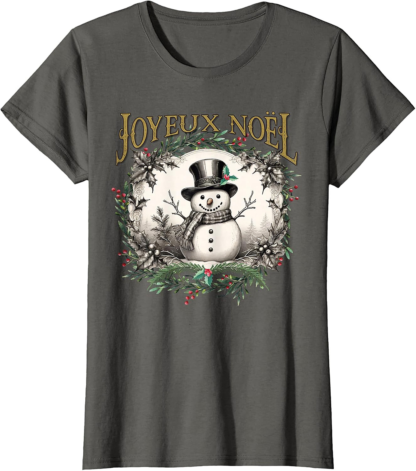  Joyeux Noël Vintage Snowman T-Shirt | Holiday Tee