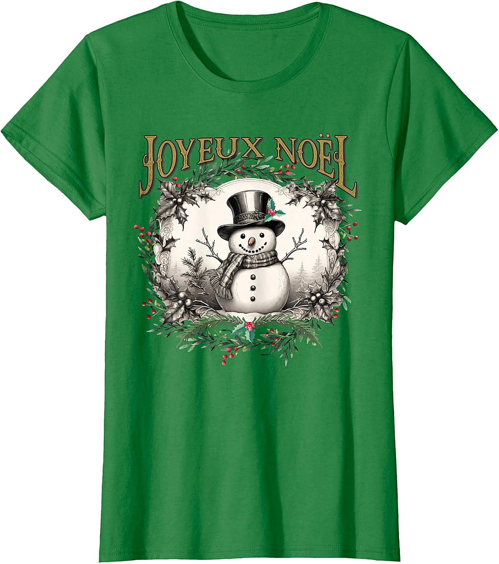  Joyeux Noël Vintage Snowman T-Shirt | Holiday Tee