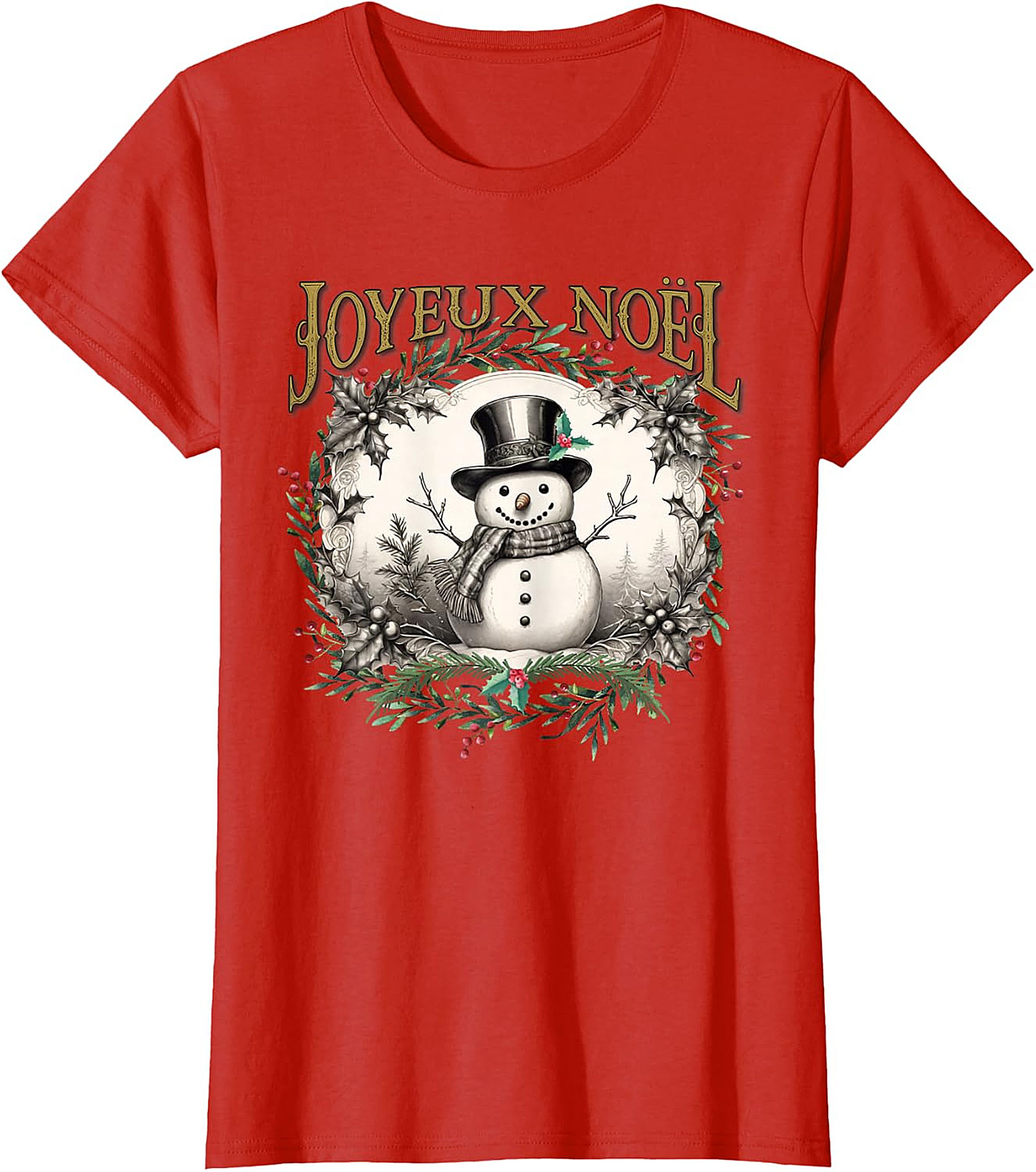  Joyeux Noël Vintage Snowman T-Shirt | Holiday Tee
